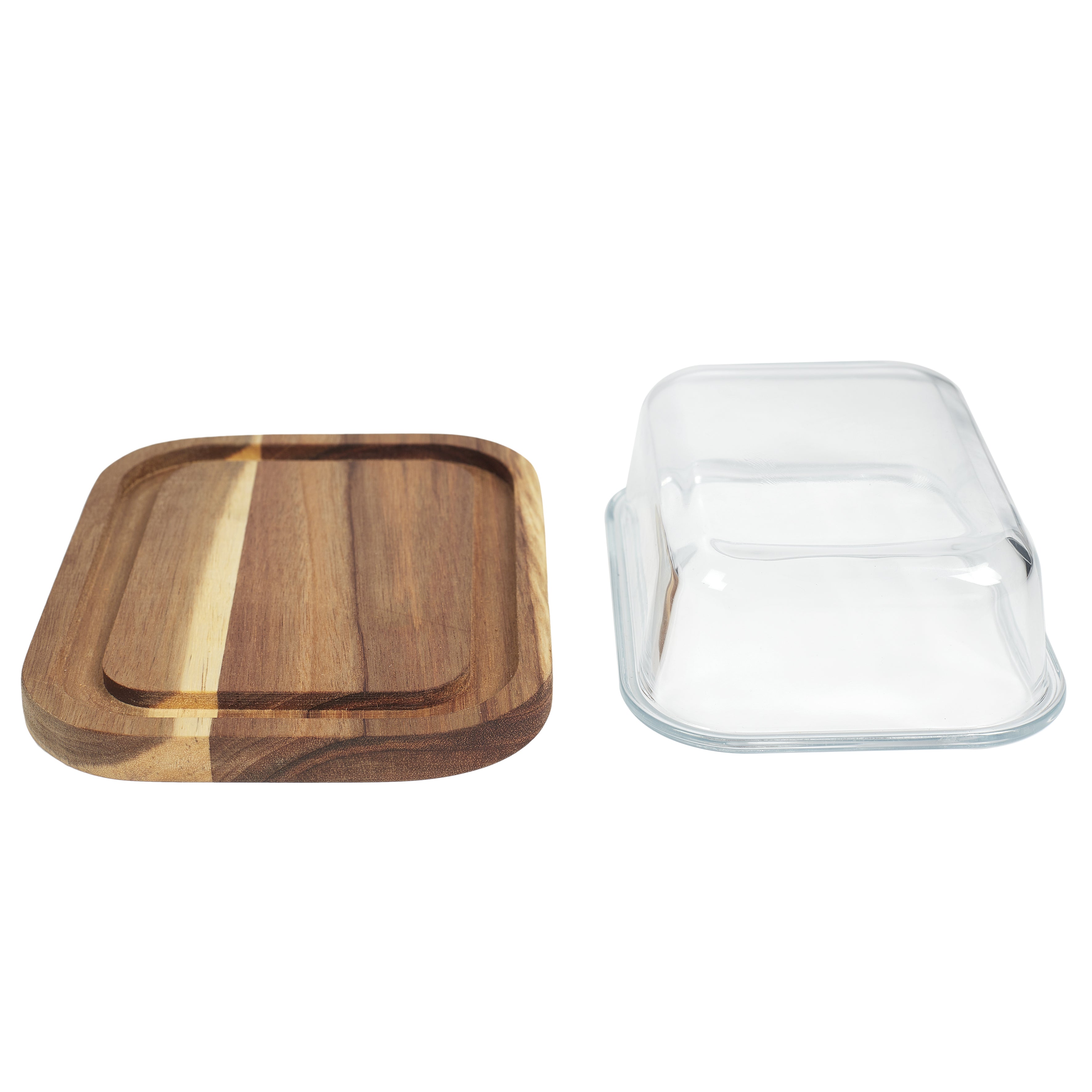 BEURRIER VERRE ACACIA 19X14CM