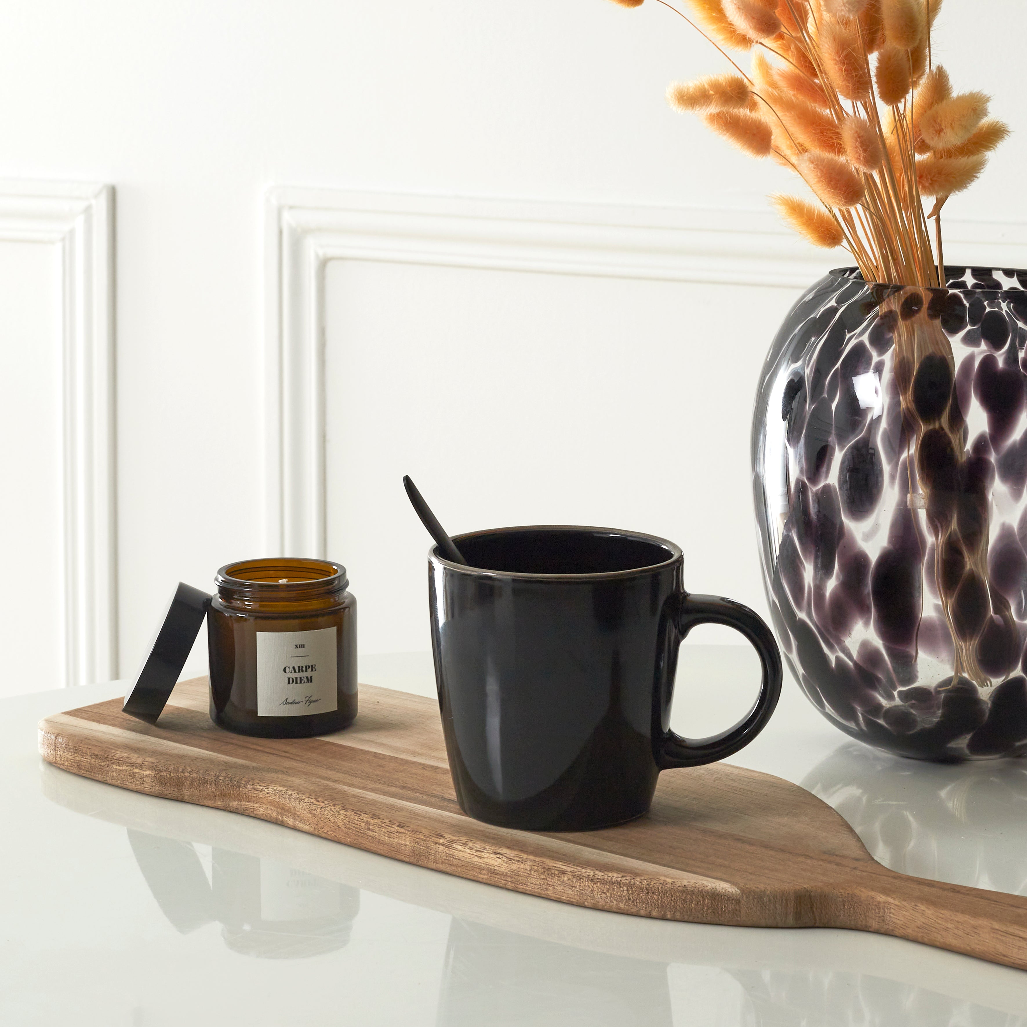 MUG NOIR LISERE DORE 40CL