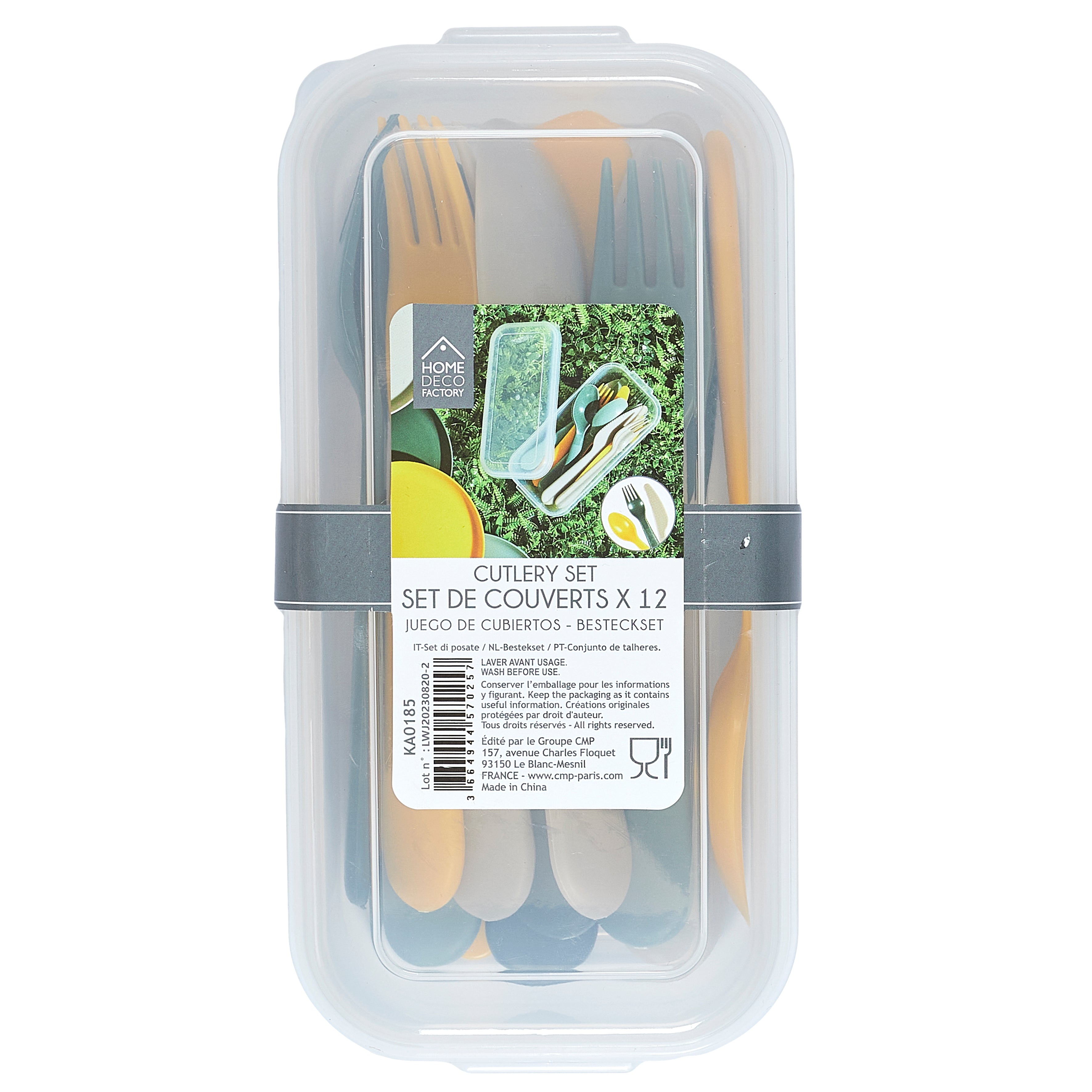SET DE COUVERTS EN PLASTIQUE X12 AVEC BOITE