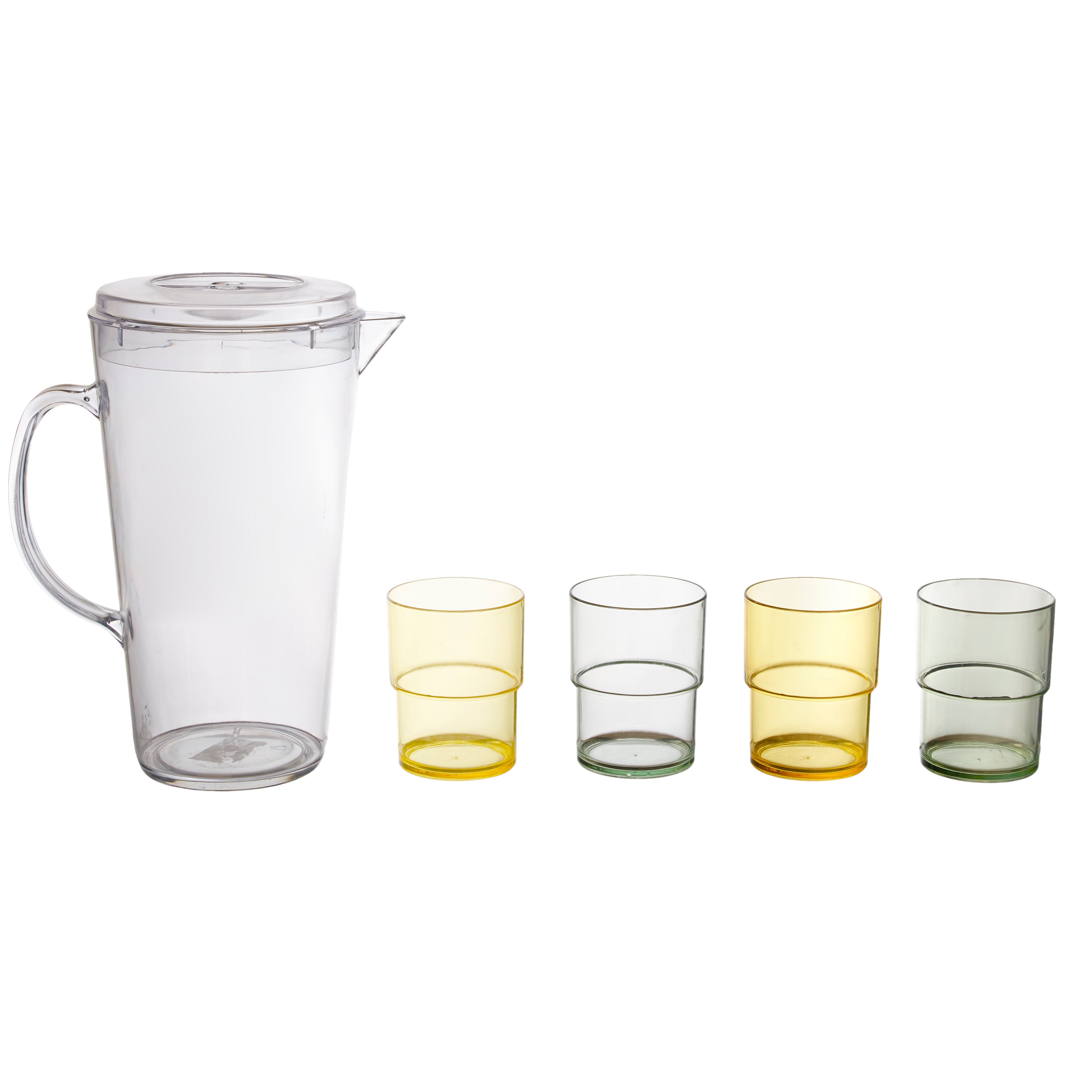 PICHET AVEC VERRES COLORES X4 BAIN DE SOLEIL