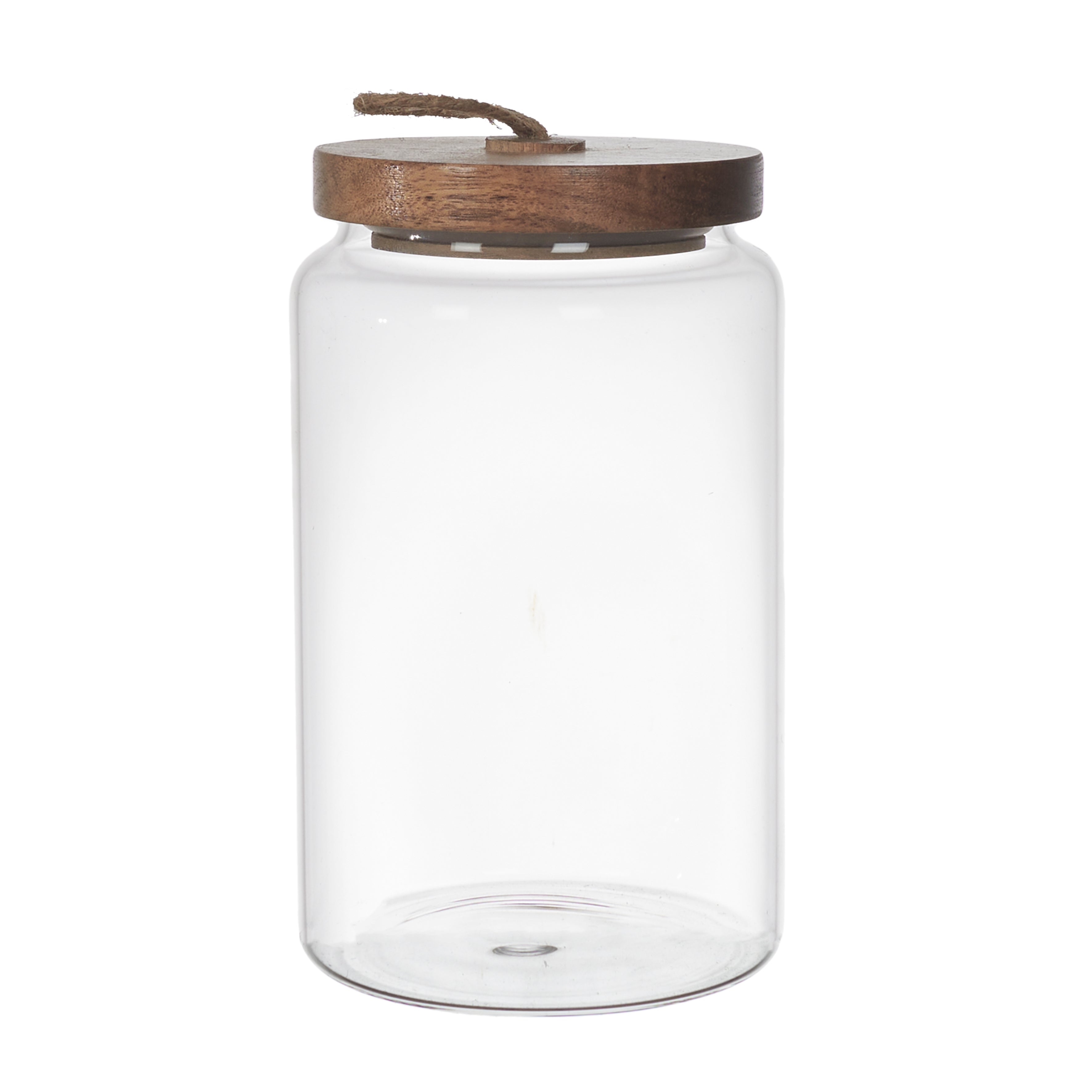 BOCAL VERRE COUVERCLE ACACIA H17CM