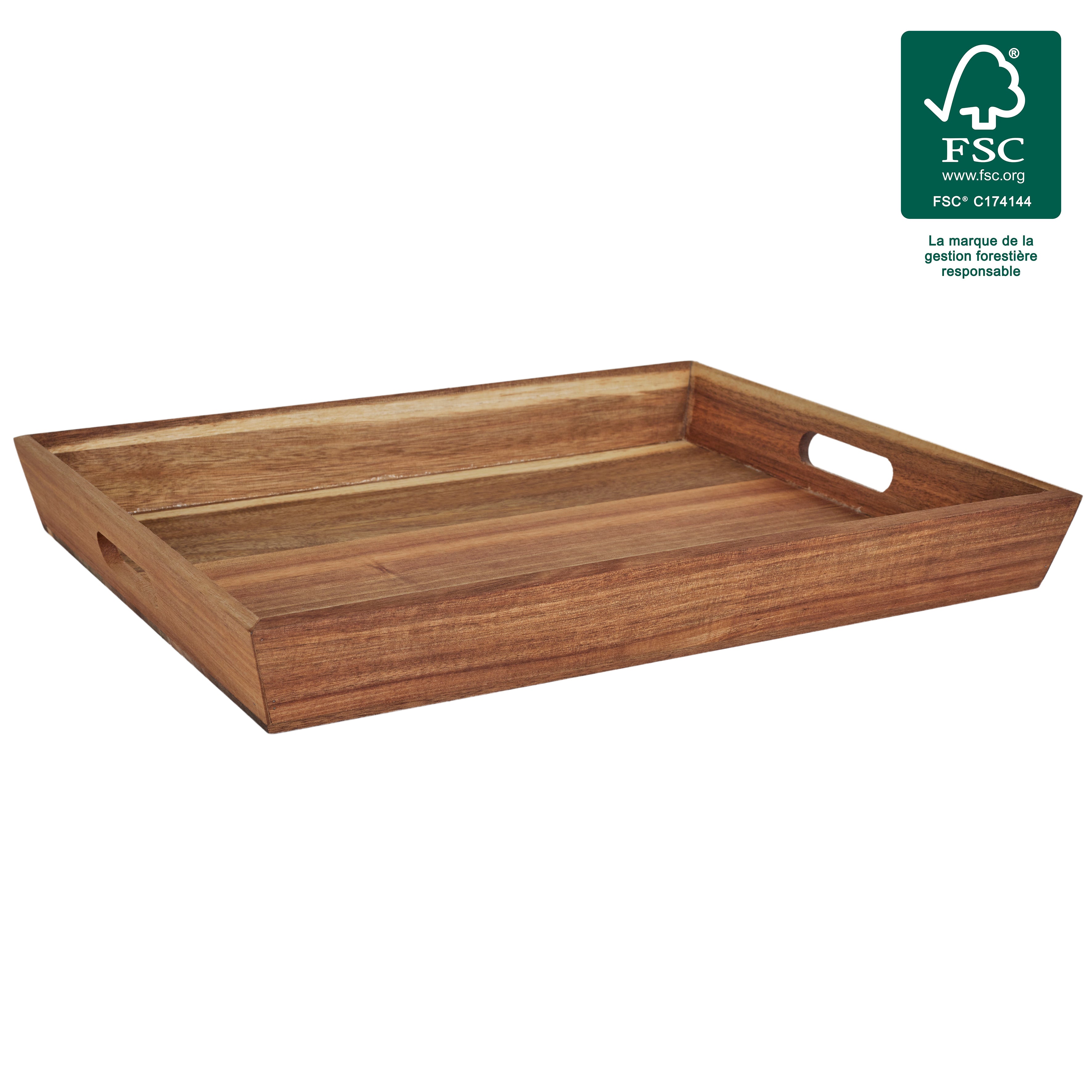 PLATEAU A POIGNEES ACACIA 42X33CM