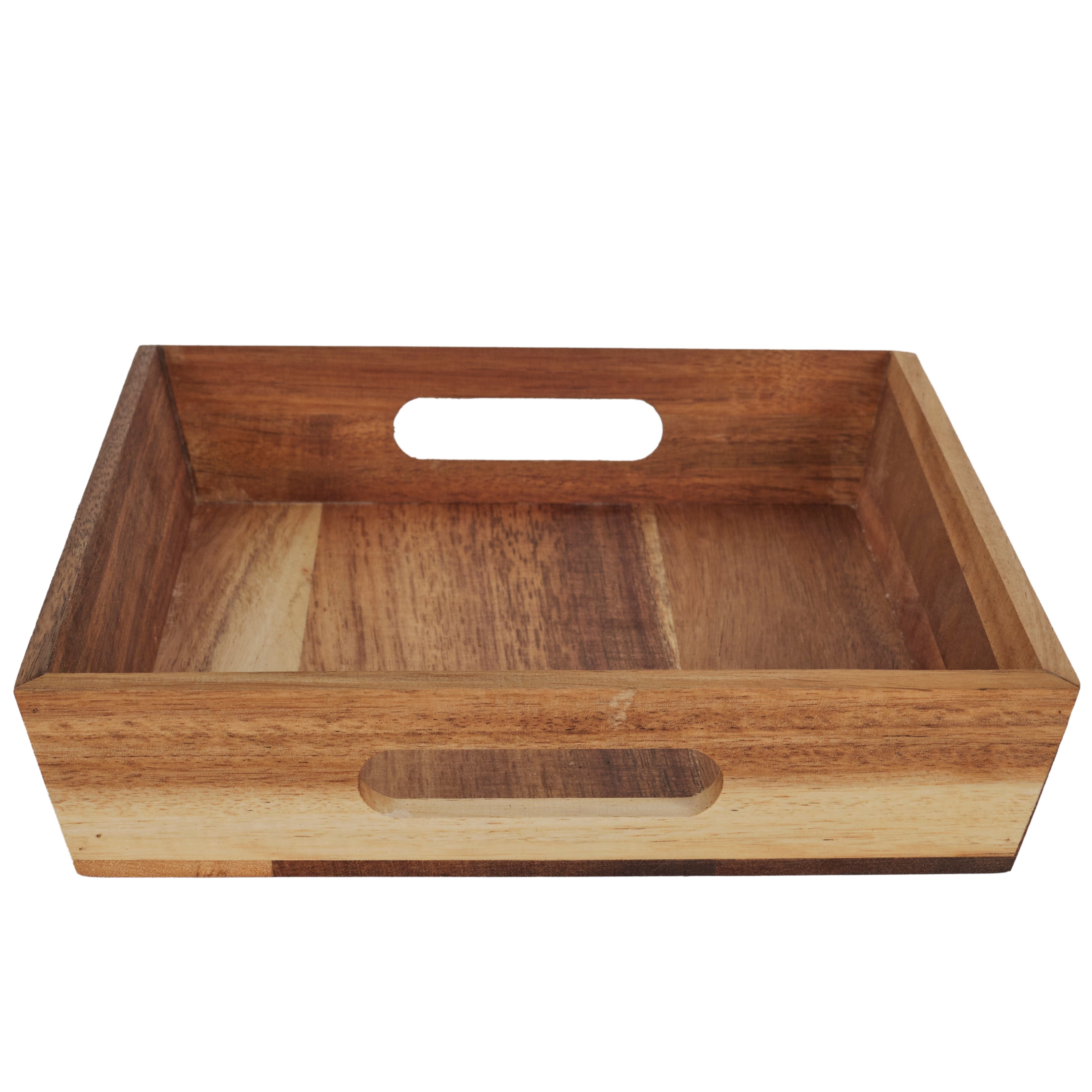 PLATEAU A POIGNEES ACACIA 32X23CM