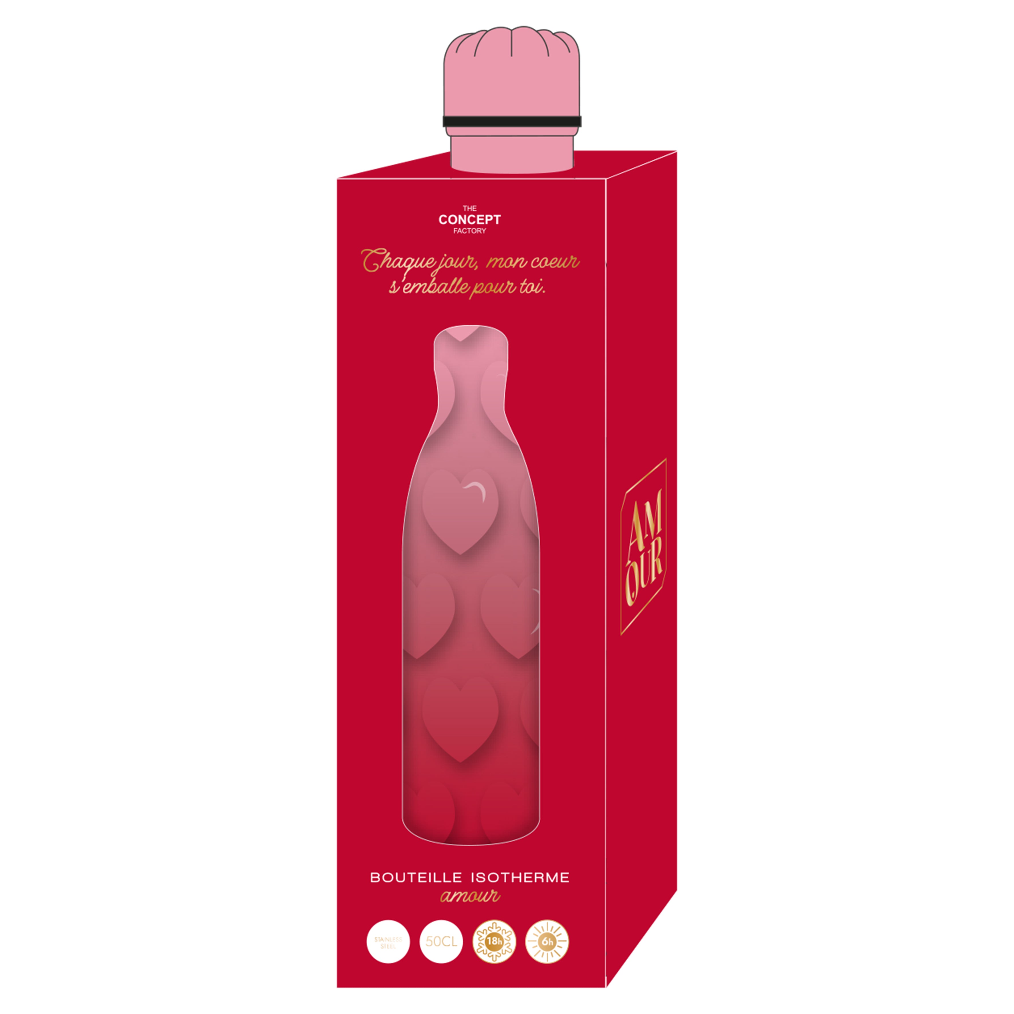 COFFRET BOUTEILLE ISOTHERME EMBOSSEE 50CL