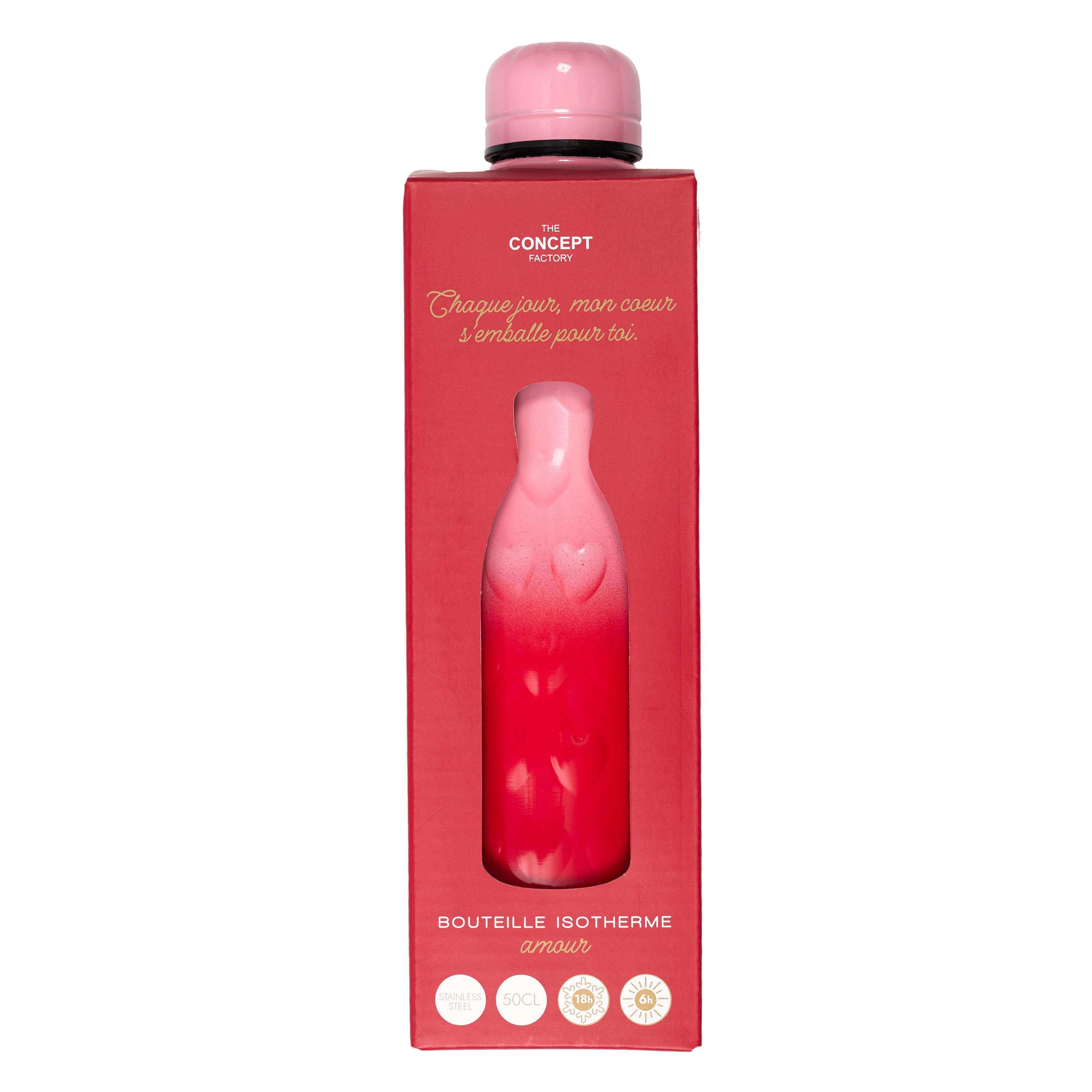COFFRET BOUTEILLE ISOTHERME EMBOSSEE 50CL