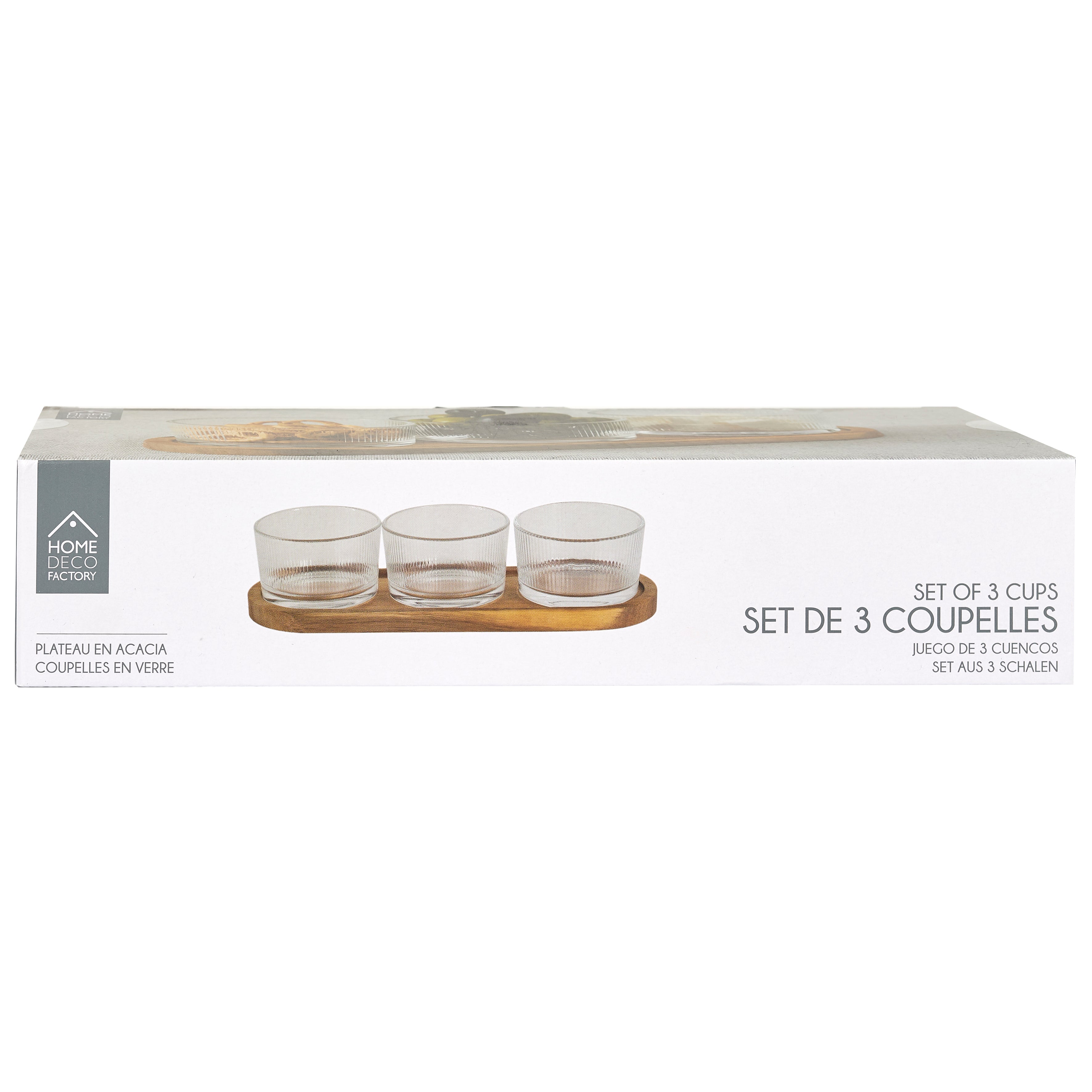 SET APERITIF ACACIA COUPELLE VERRE X3