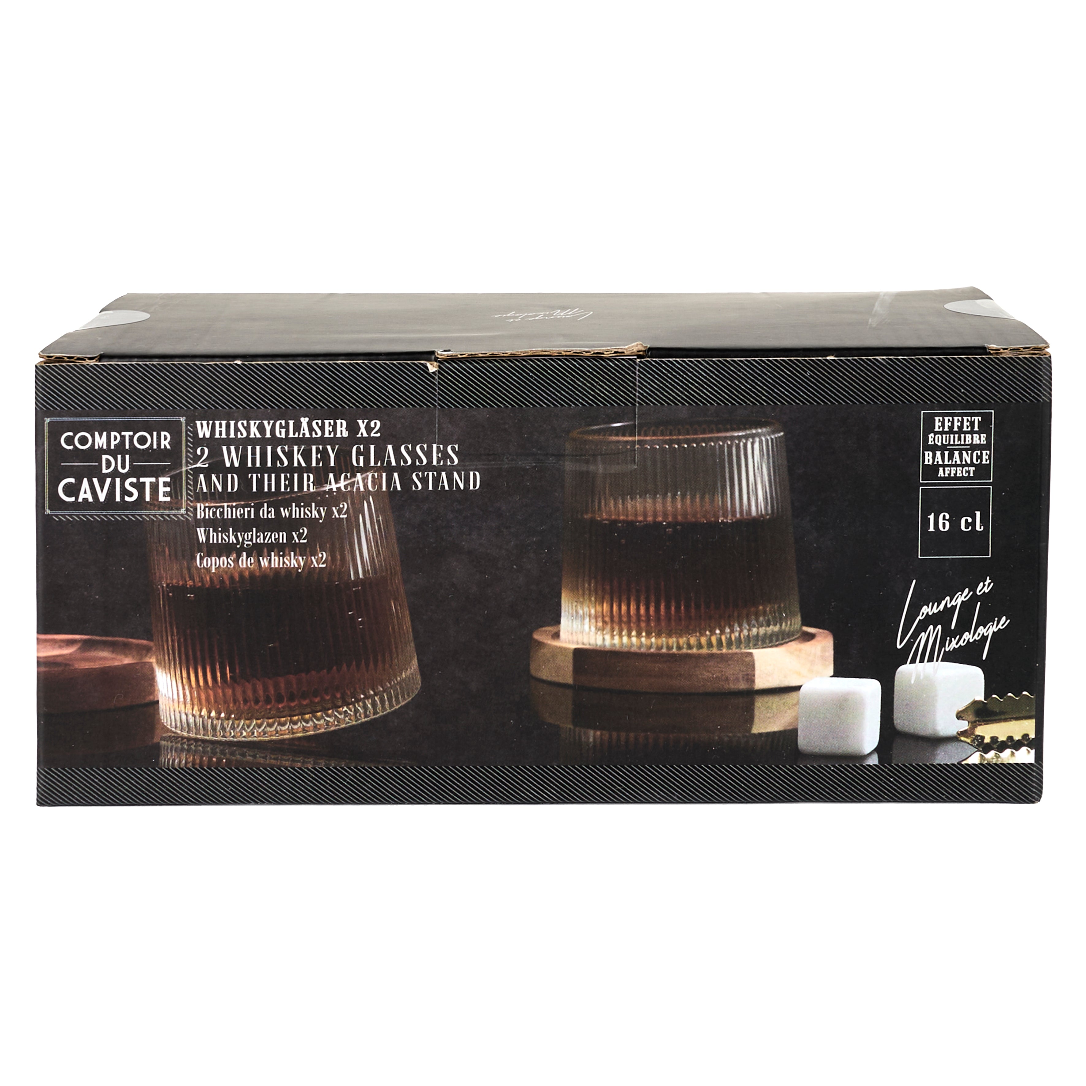 VERRE A WHISKY SUPPORT ACACIA X2