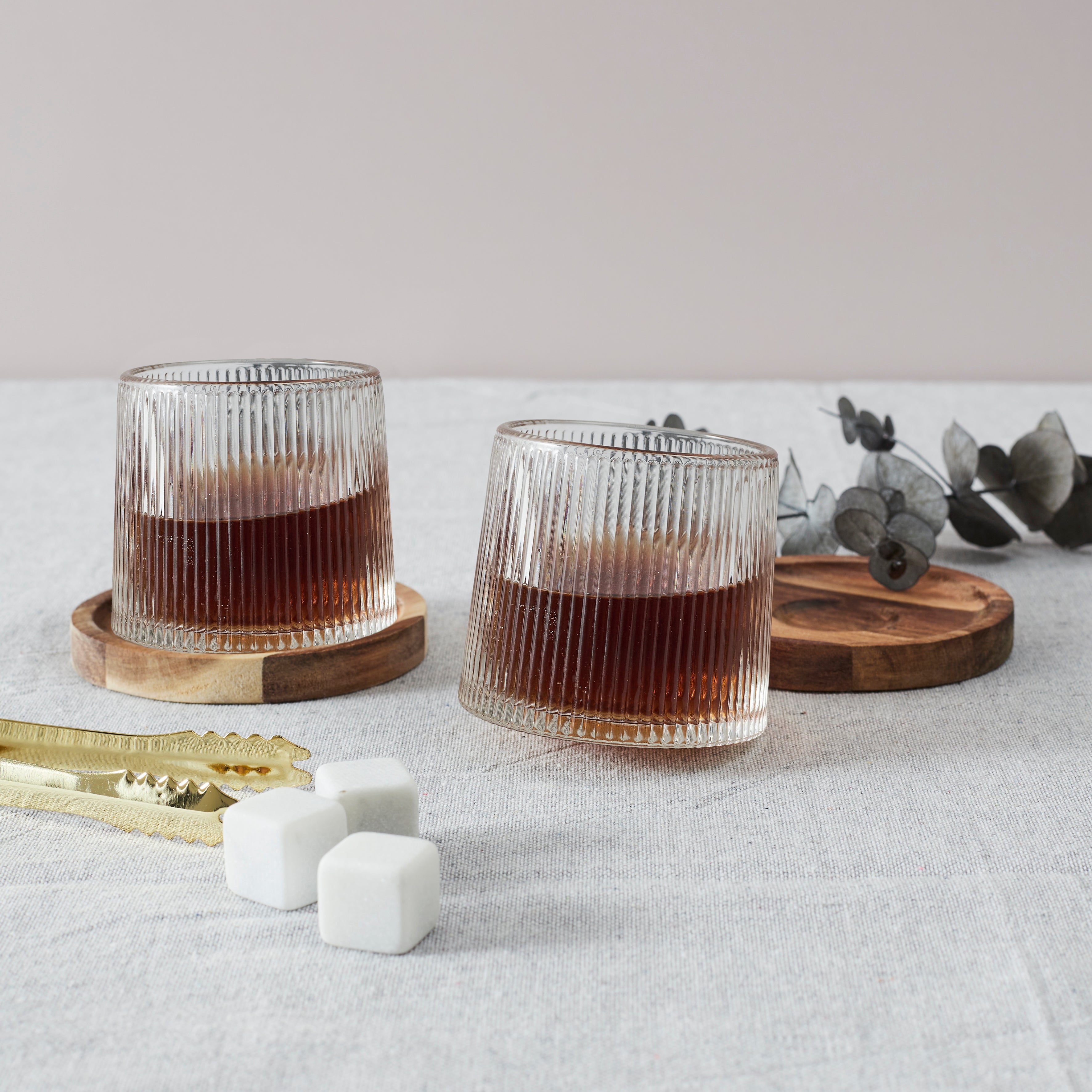 VERRE A WHISKY SUPPORT ACACIA X2