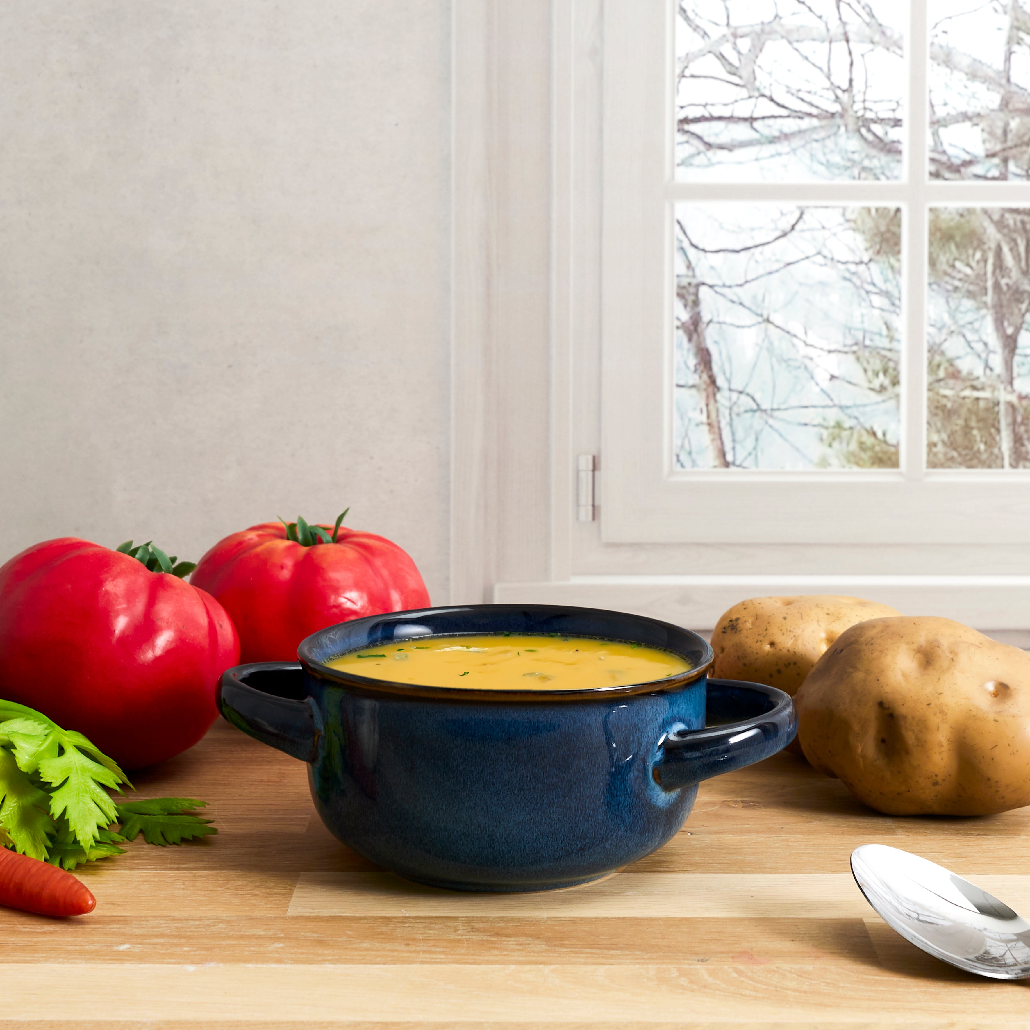 BOL A SOUPE GRES DU TEMPS BLEU - LOT DE 6