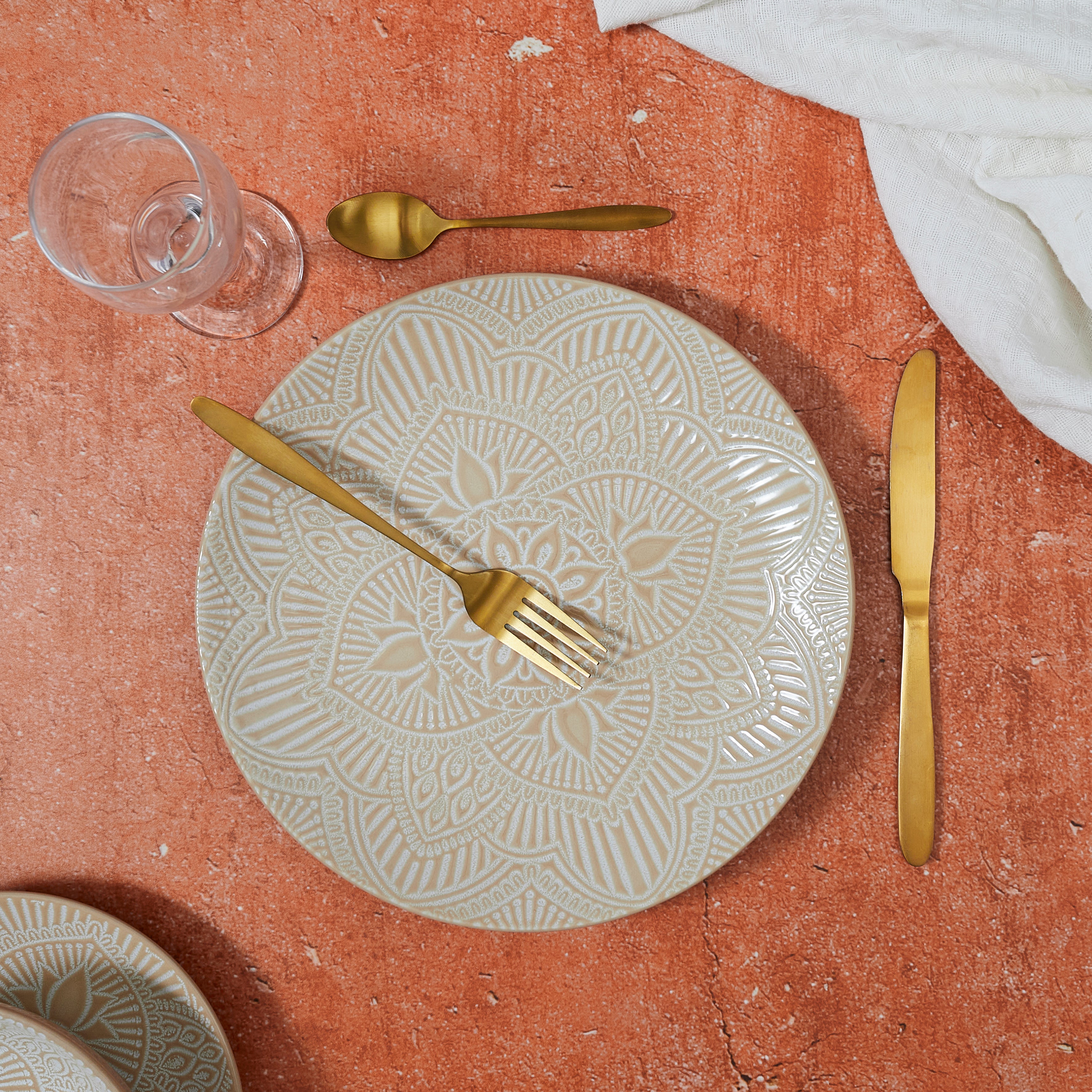 ASSIETTE SAHARA BEIGE D27CM - LOT DE 6