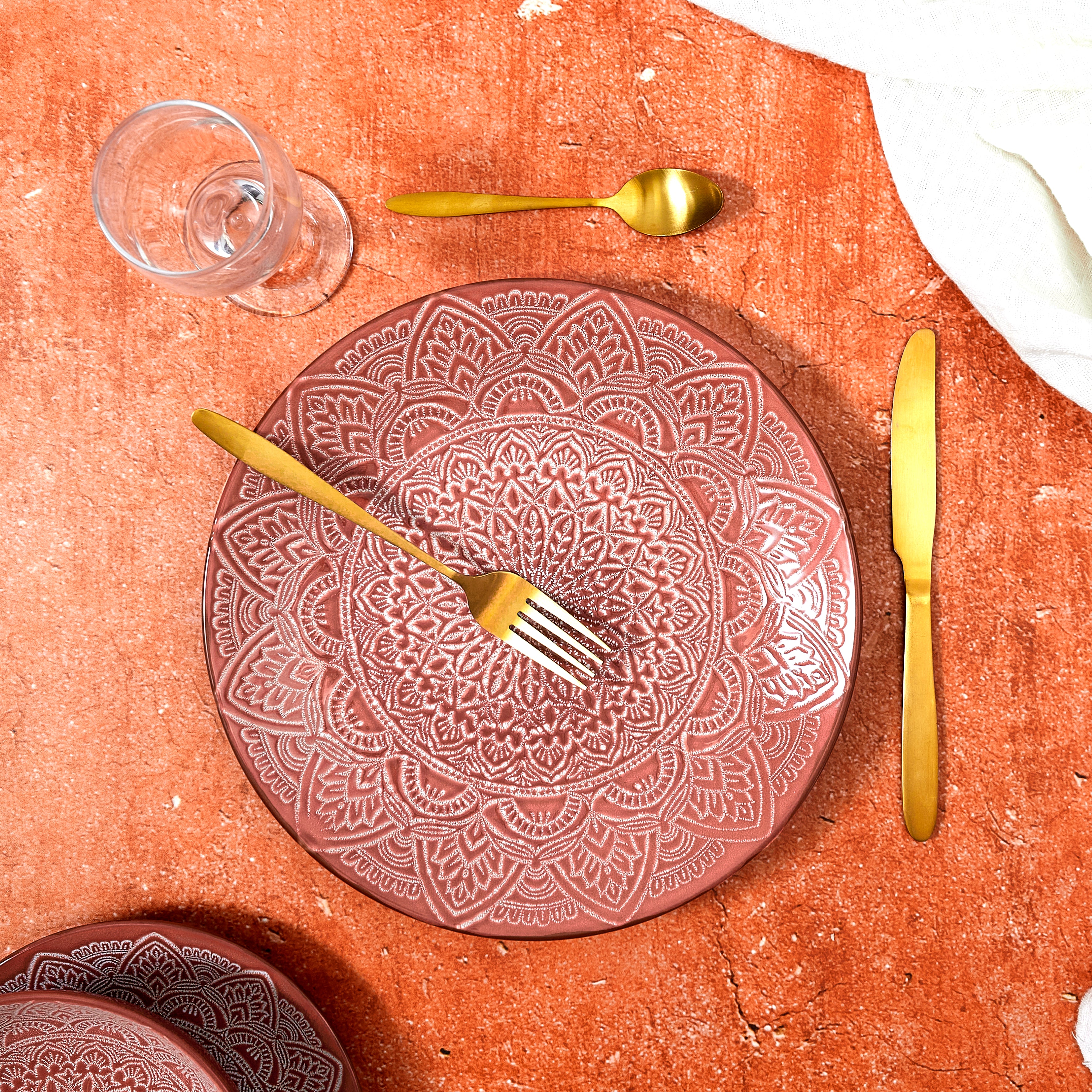 ASSIETTE SAHARA TERRACOTTA D27CM - LOT DE 6