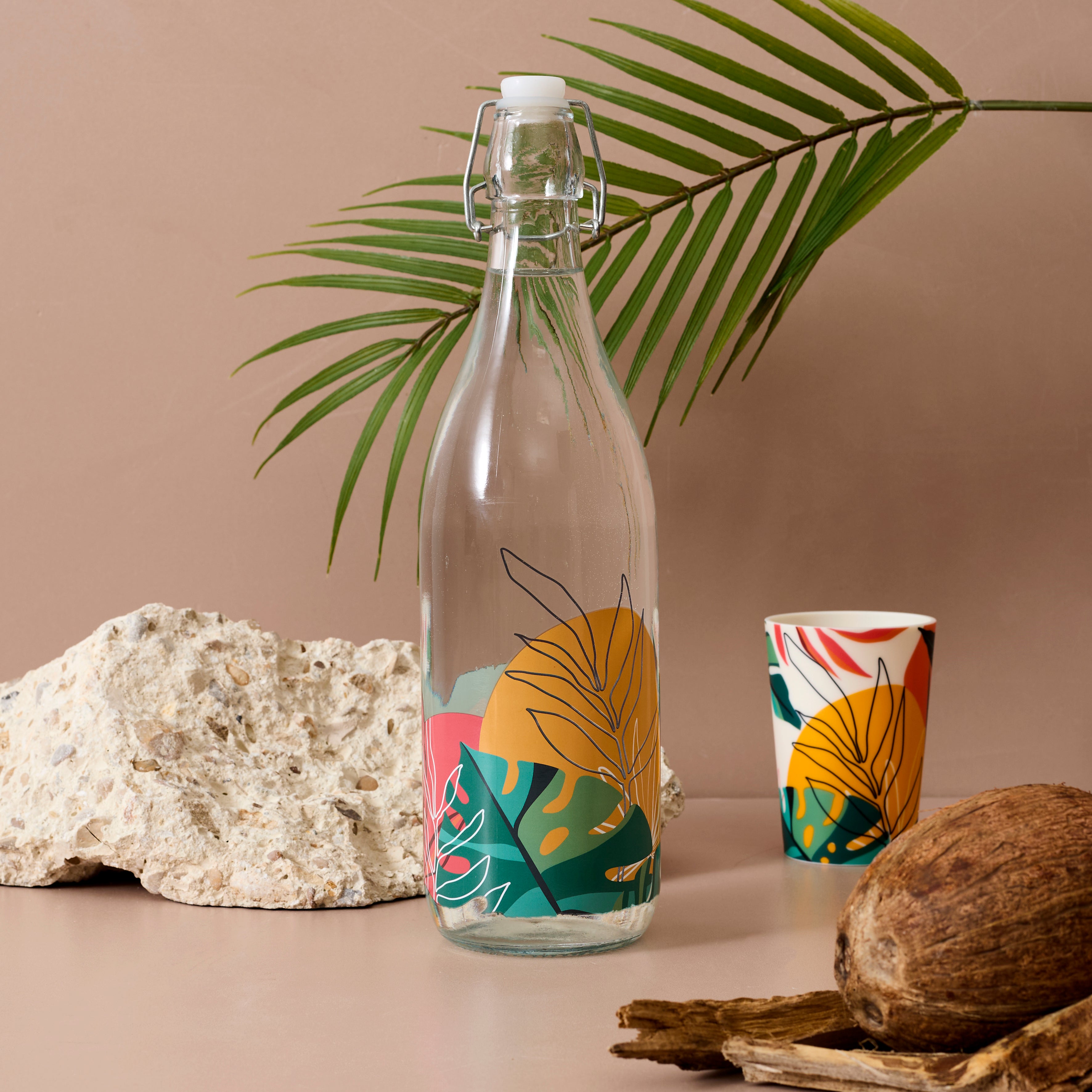 BOUTEILLE EN VERRE A CLAPET PARADIS EXOTIQUE 1L