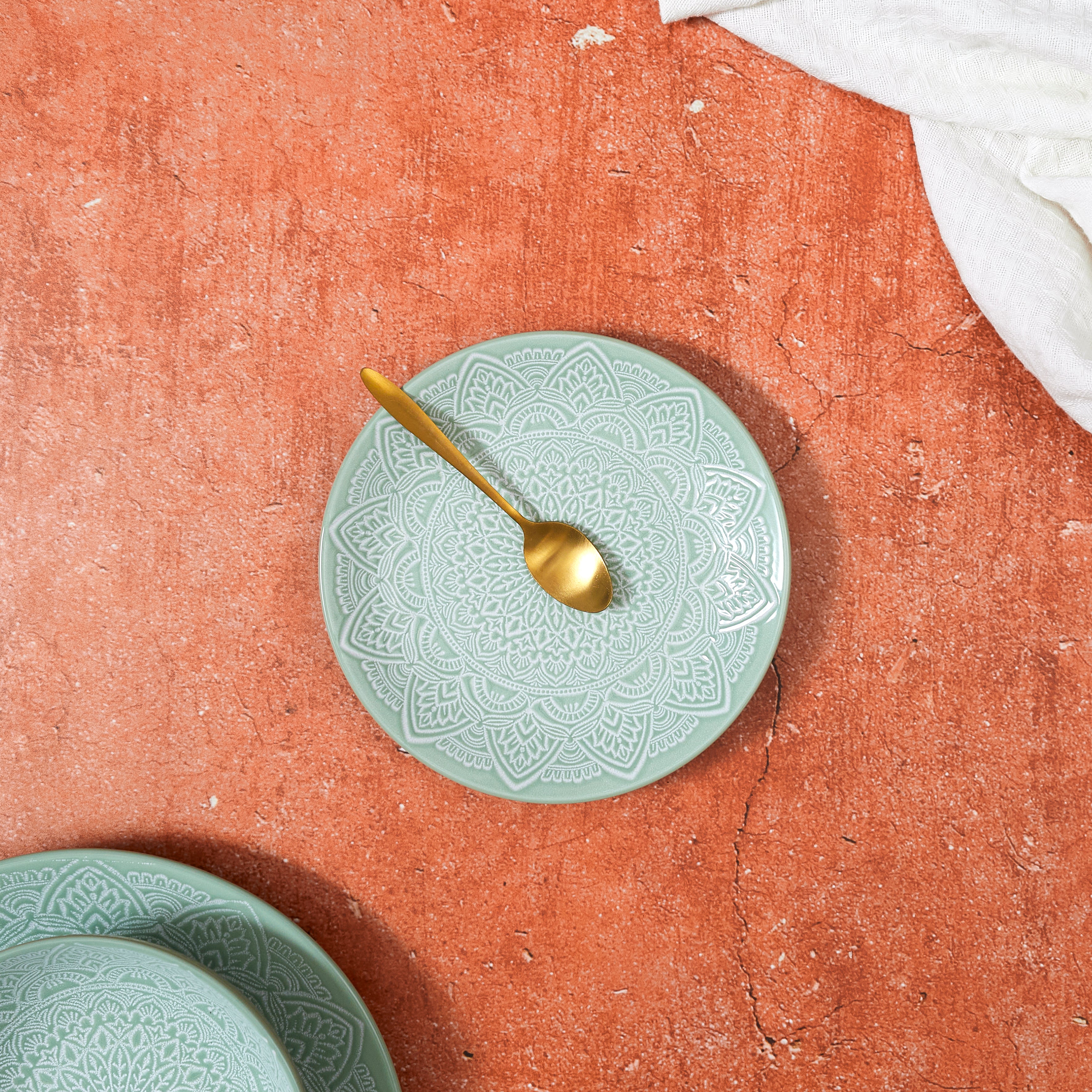 ASSIETTE SAHARA VERT D19.5CM - LOT DE 6