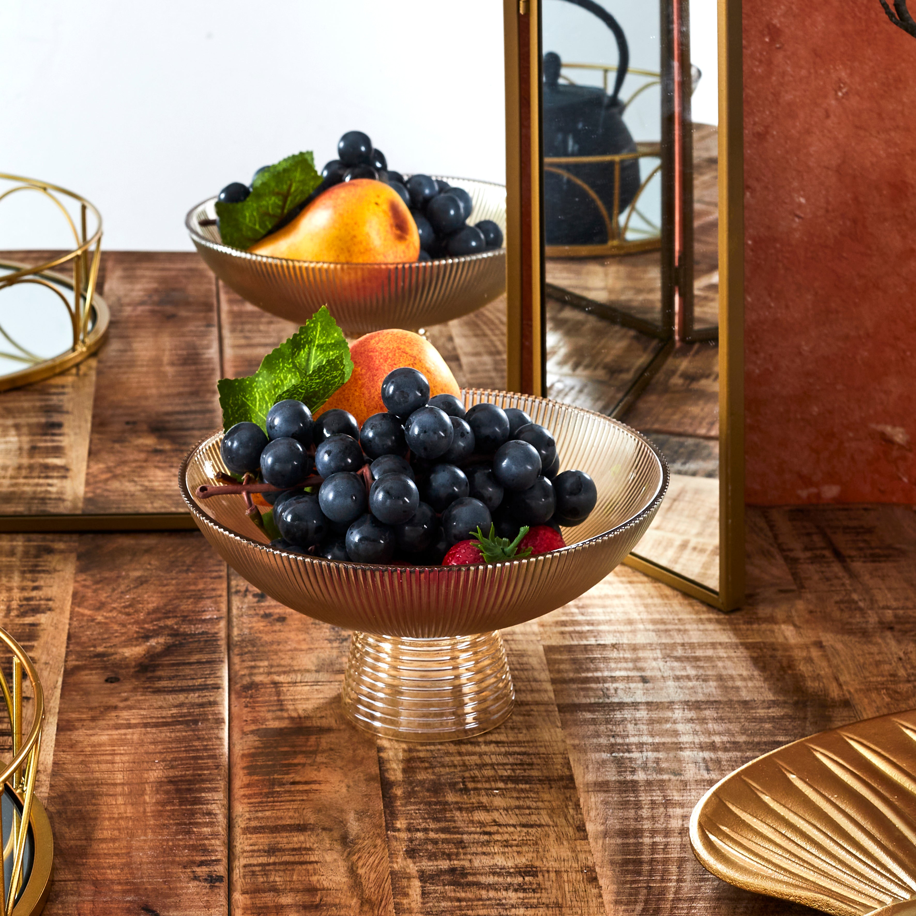 COUPE A FRUIT SUR PIED VERRE AMBRE 1.1L