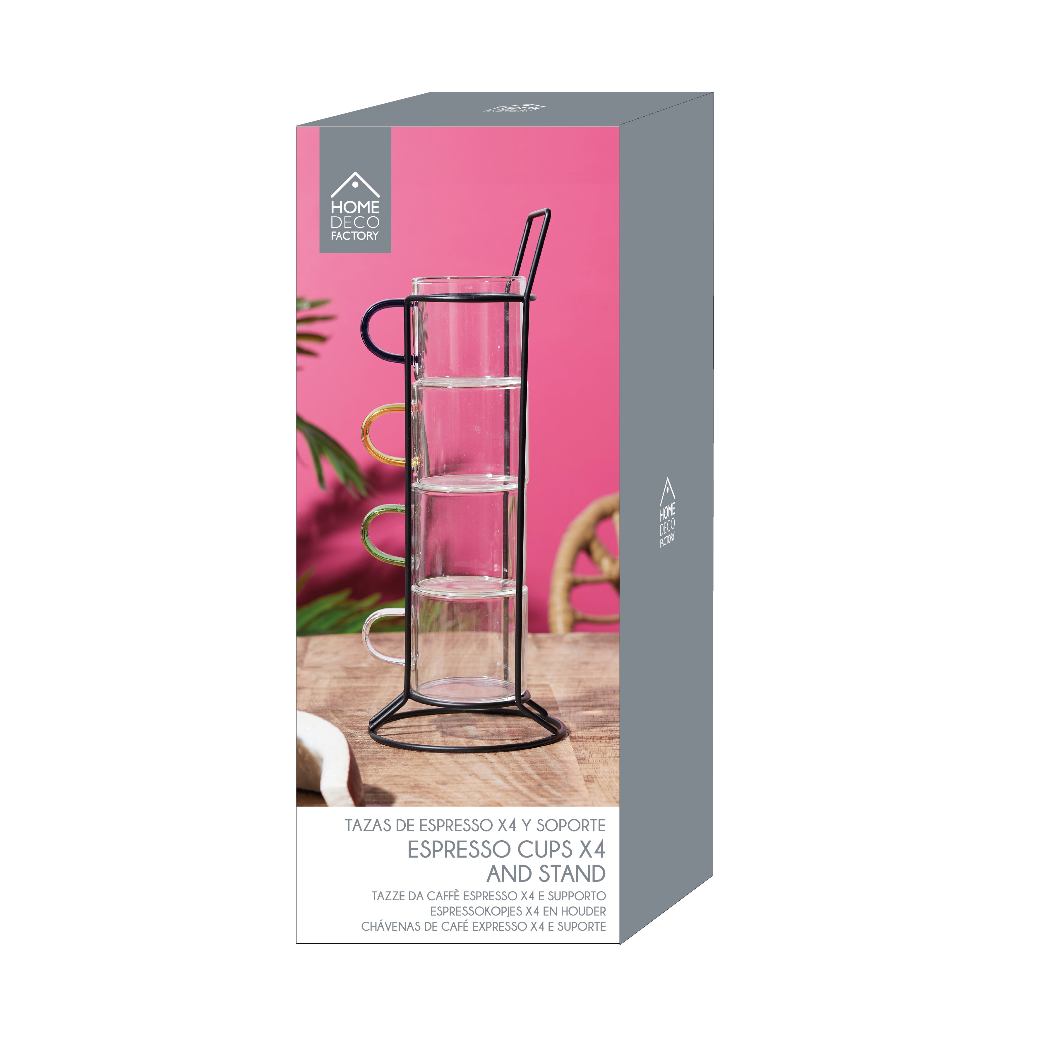 TASSE EXPRESSO VERRE X4 AVEC SUPPORT