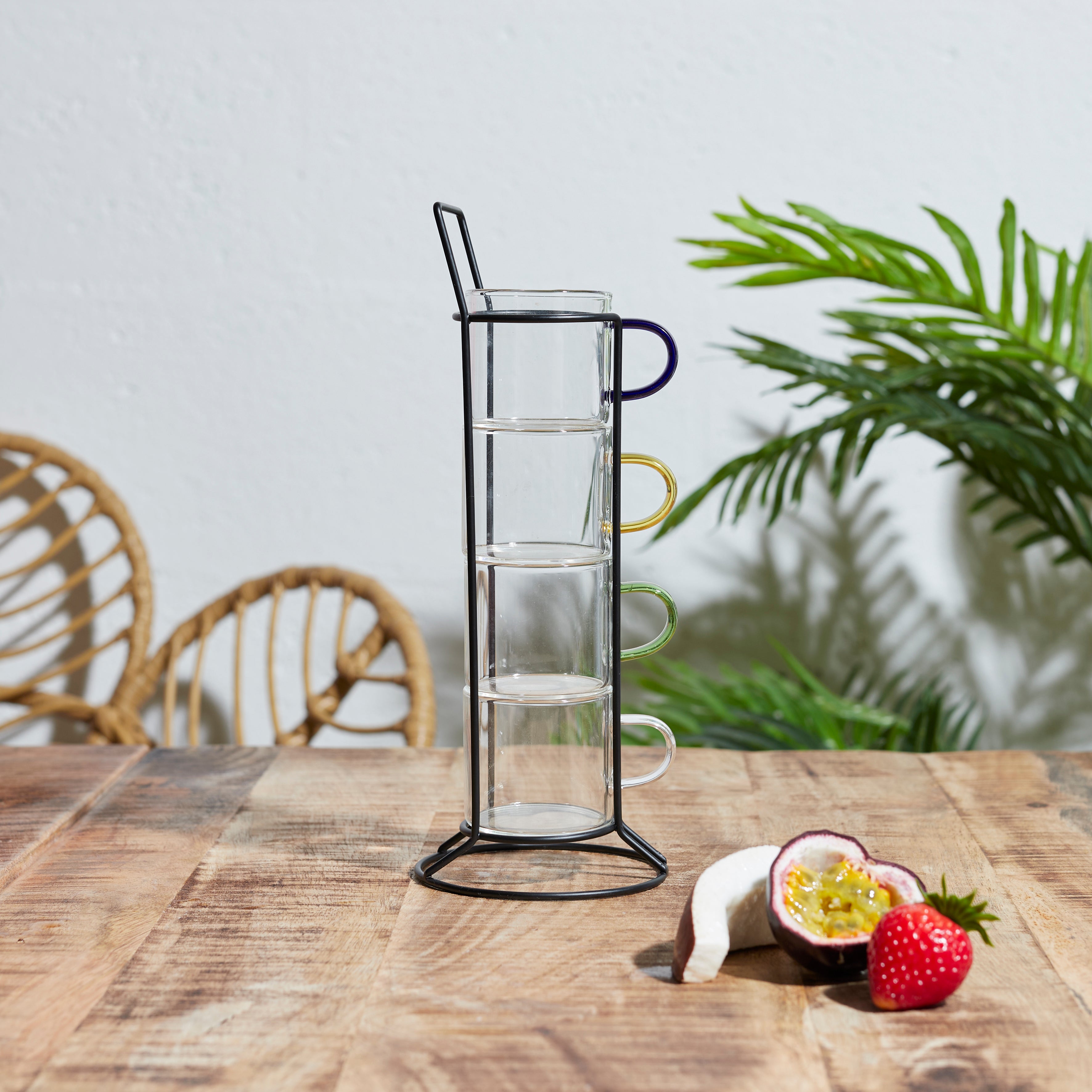 TASSE EXPRESSO VERRE X4 AVEC SUPPORT
