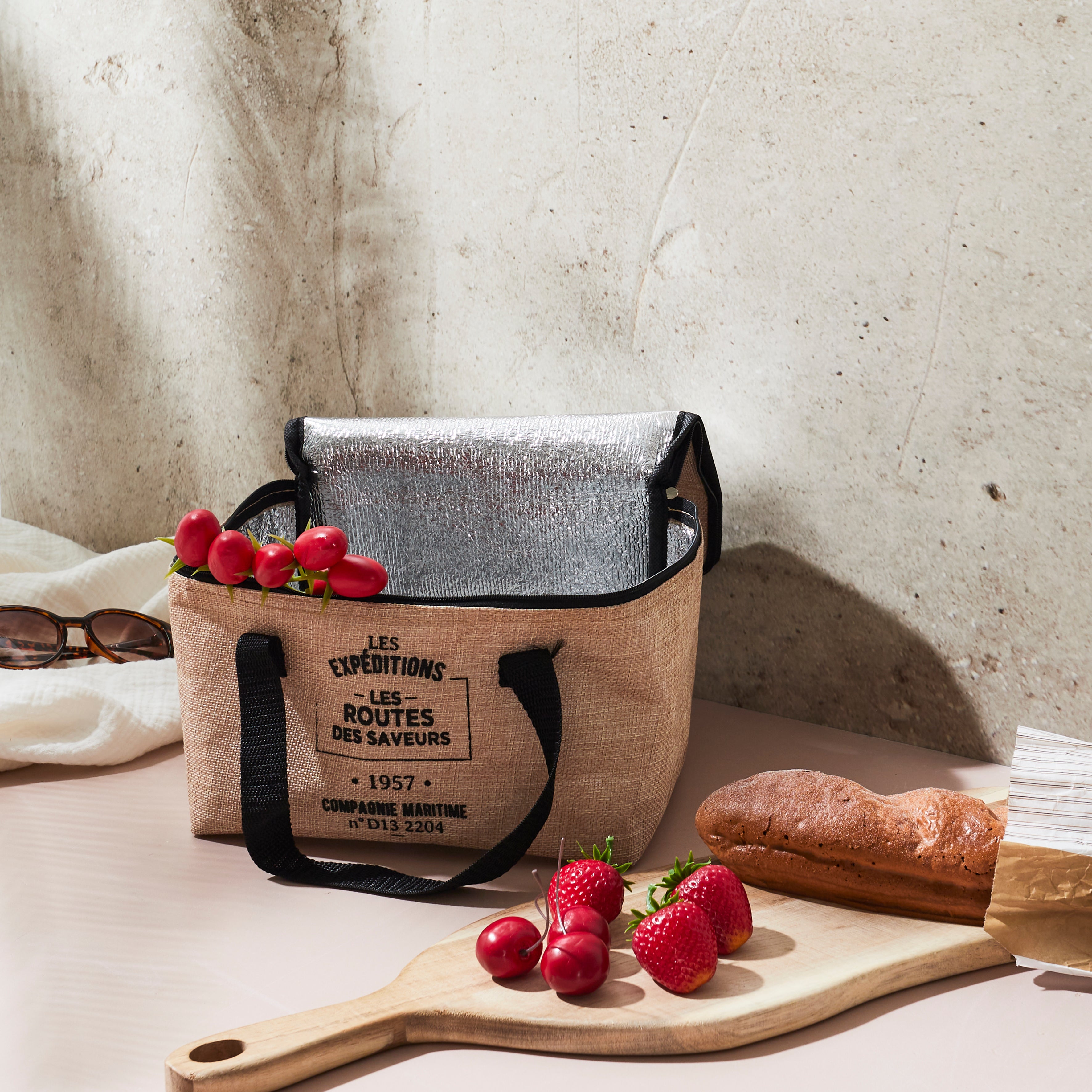LUNCH BAG FRAICHEUR EFFET JUTE 24.5X18X16.5 8L