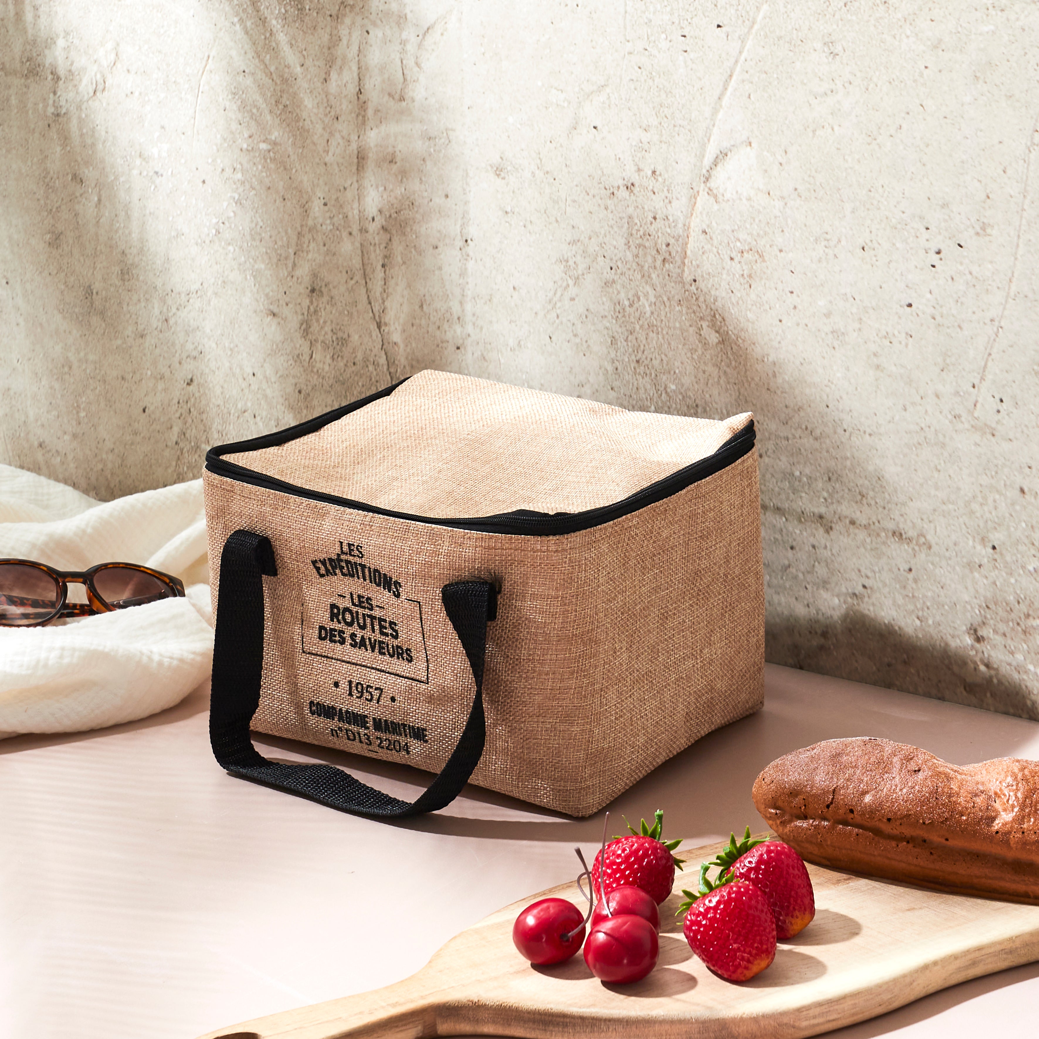 LUNCH BAG FRAICHEUR EFFET JUTE 24.5X18X16.5 8L