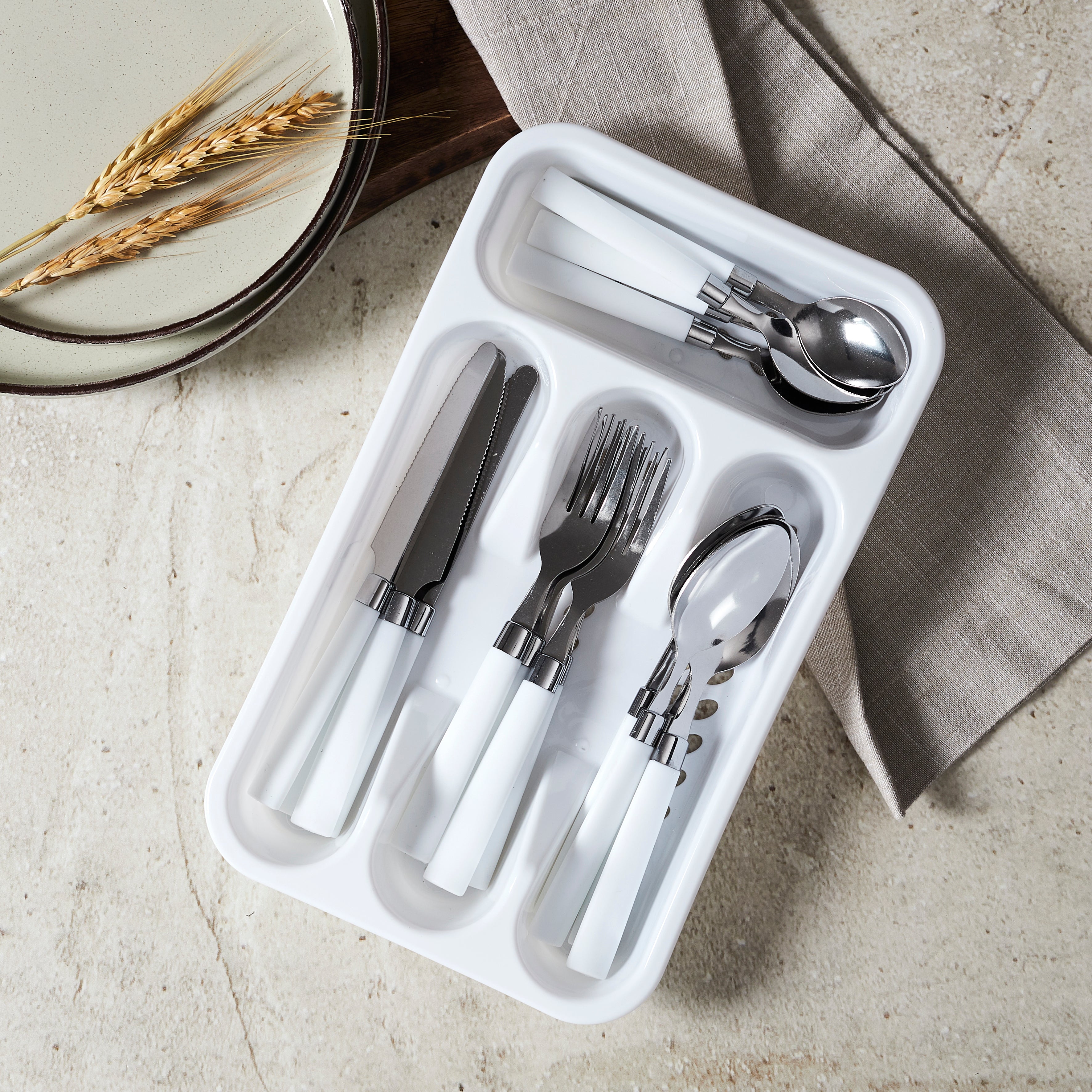 RANGE COUVERTS 16PCS BLANC CAMPUS