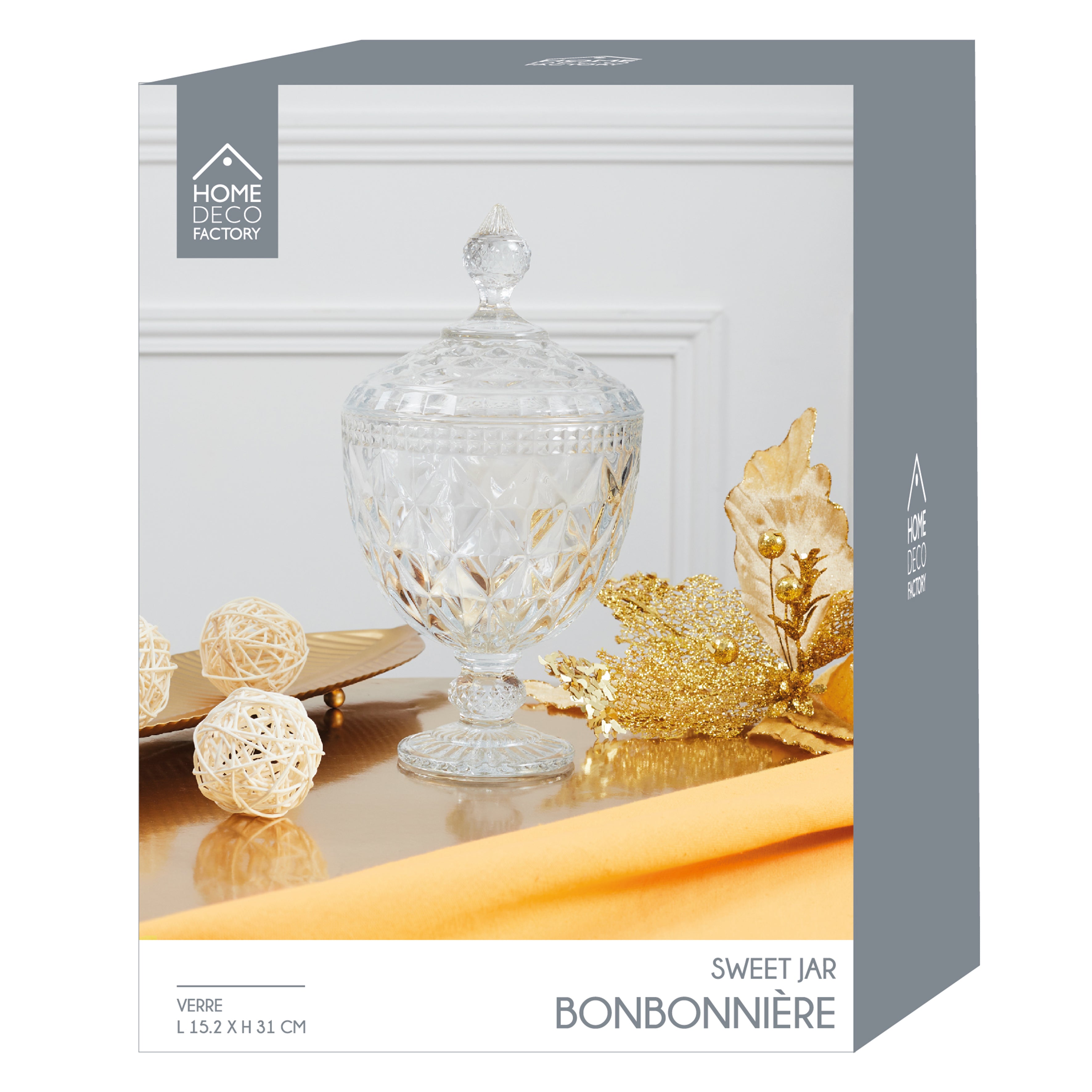 BONBONNIERE DESIGN DIAMANT H31CM