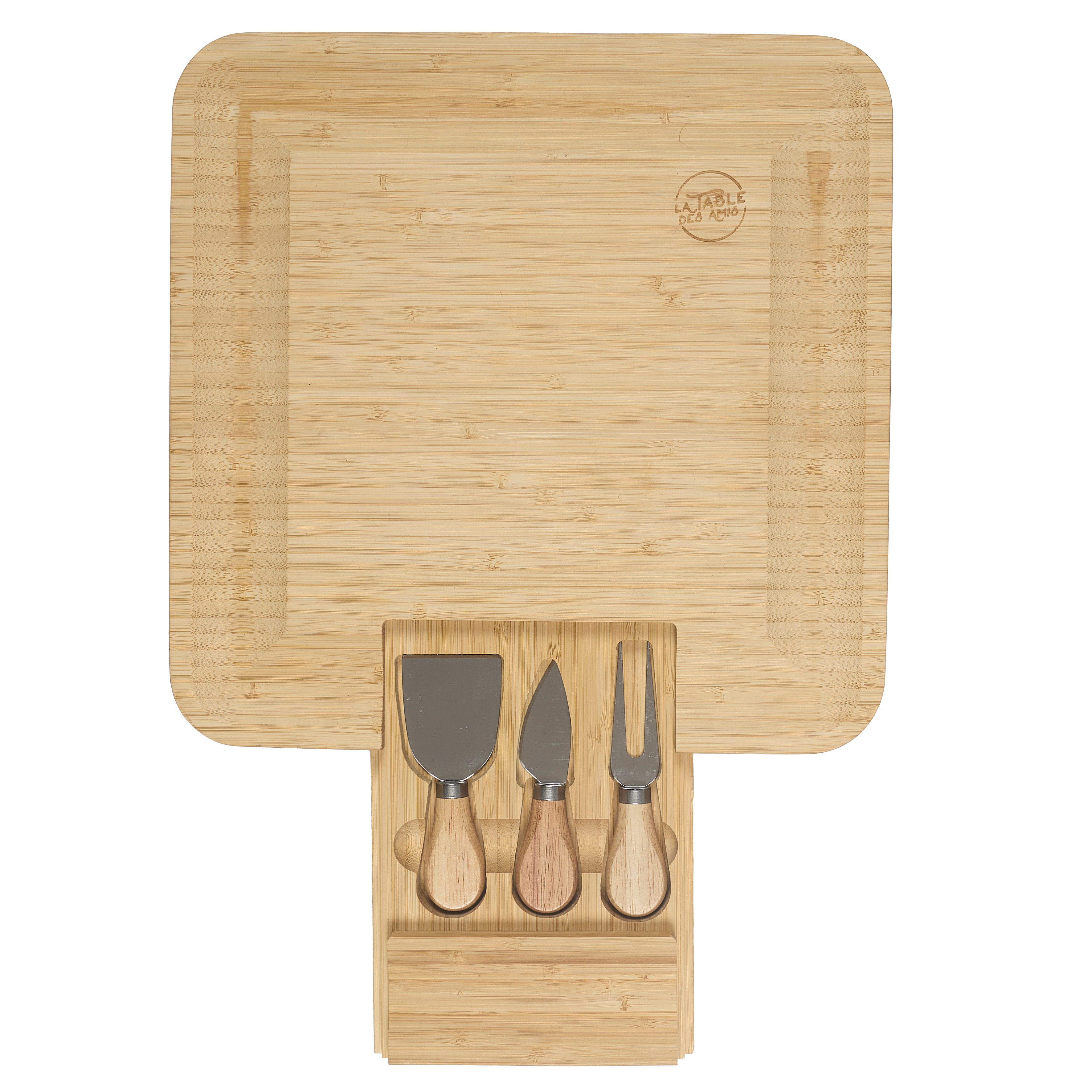 PLANCHE APERO BAMBOU TIROIR COUTEAUX FROMAGE