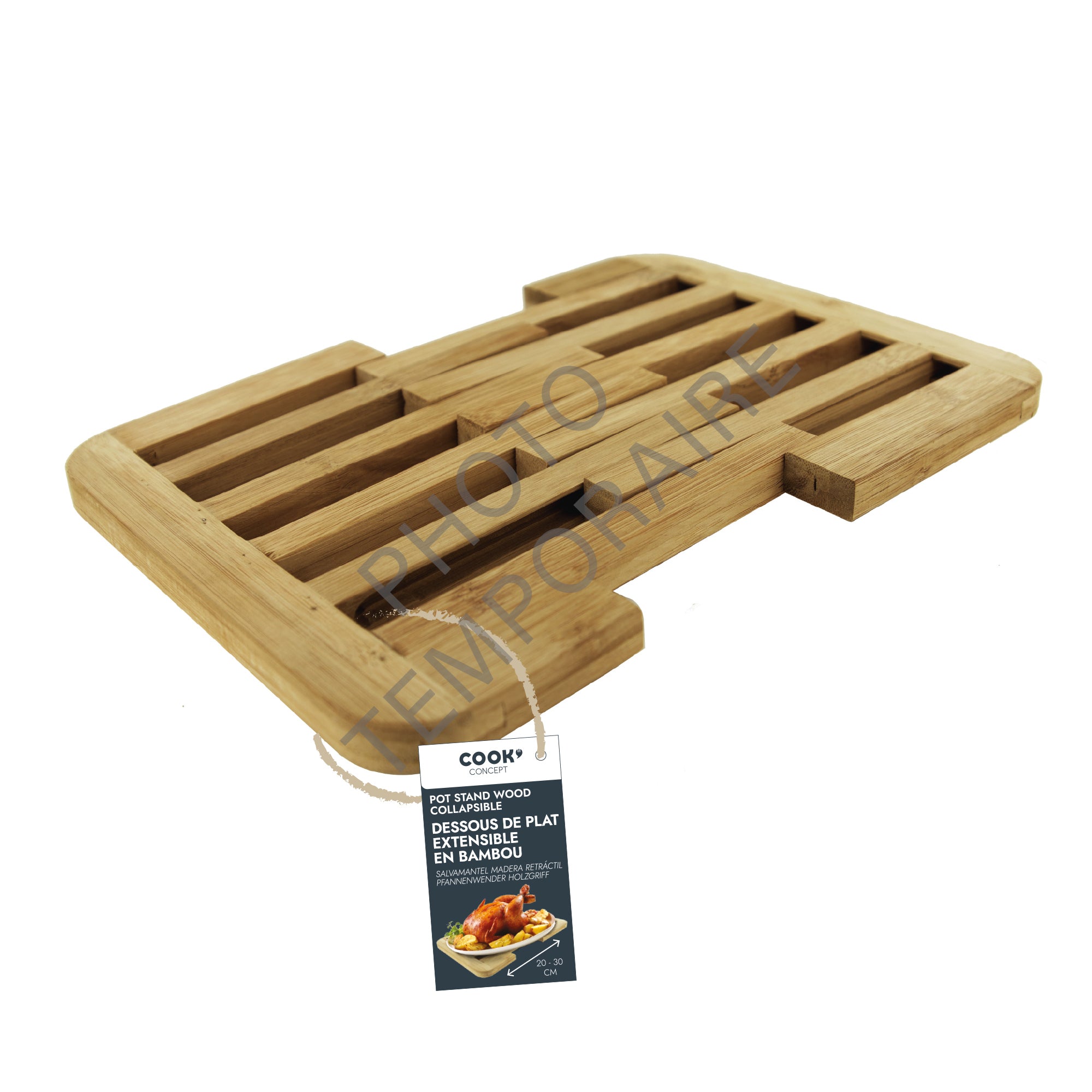 DESSOUS DE PLAT EXTENSIBLE 20 30CM EN BAMBOU