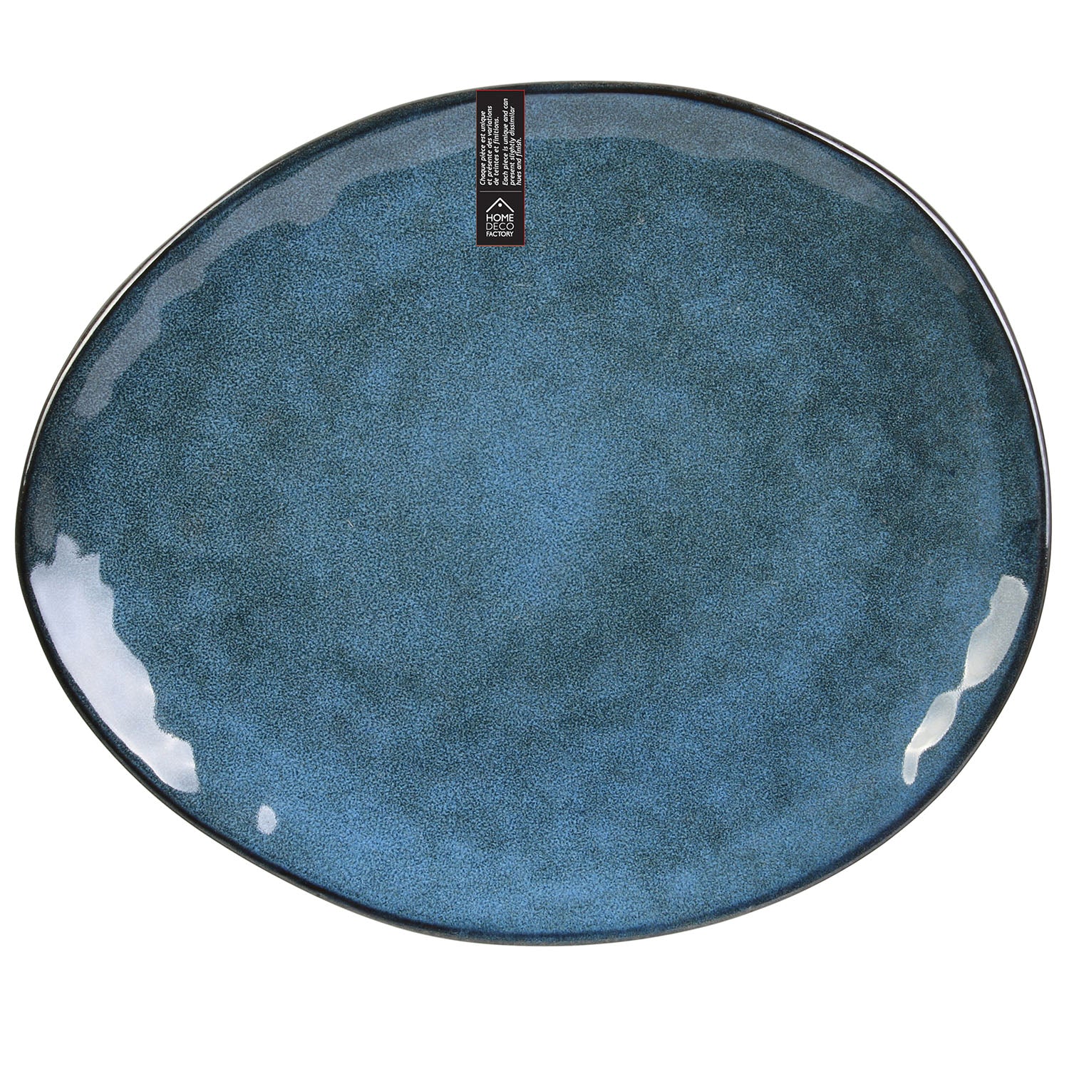 ASSIETTE GALET 27.5X23CM AU GRES DU TEMPS BLEU - LOT DE 6