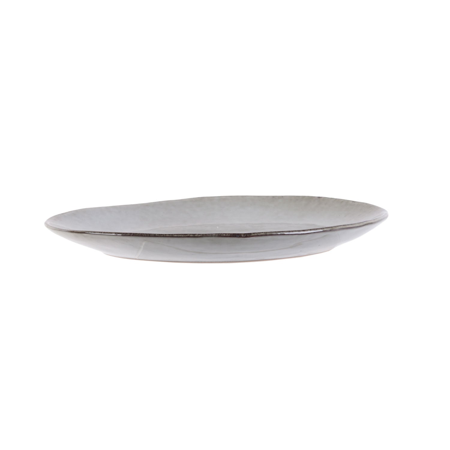 ASSIETTE GALET 22X18CM AU GRES DU TEMPS GRIS - LOT DE 6
