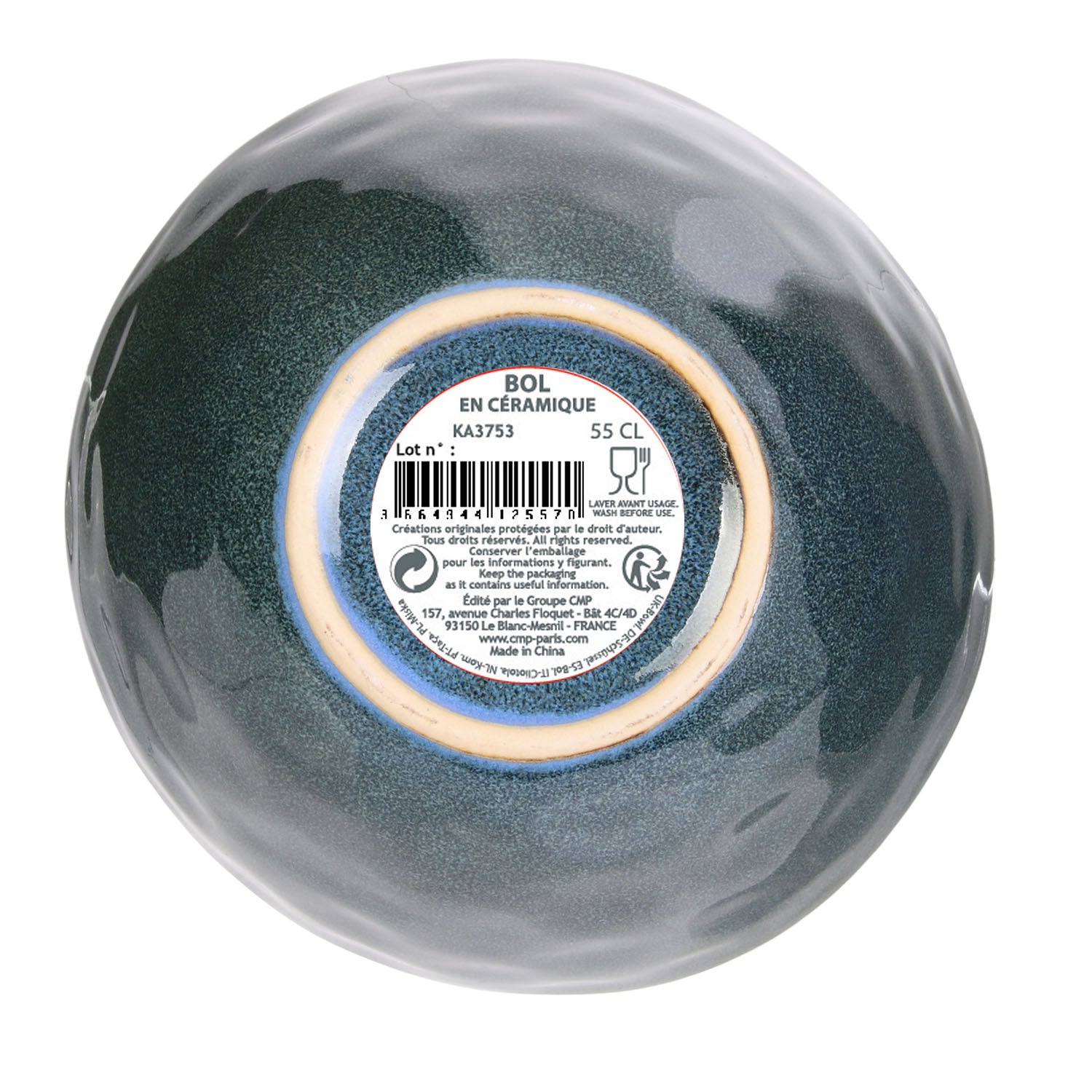 BOL 55CL D14.5CM H9CM AU GRES DU TEMPS BLEU - LOT DE 6