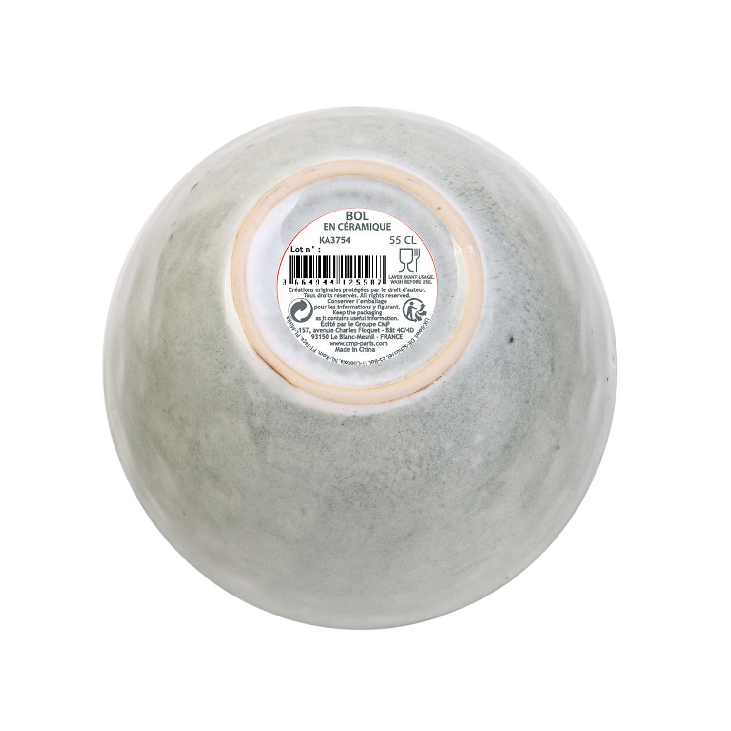 BOL 55CL D14.5CM H9CM AU GRES DU TEMPS GRIS - LOT DE 6