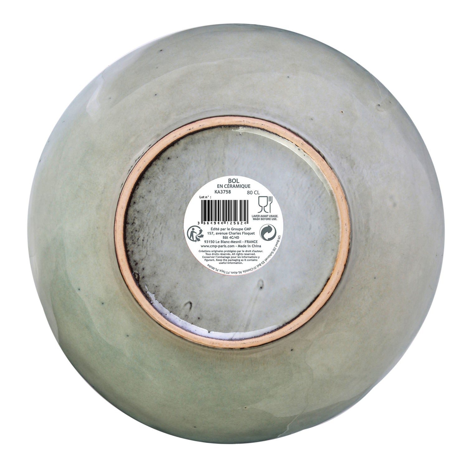 BOL 80CL AU GRES DU TEMPS D19.5CM GRIS - LOT DE 4