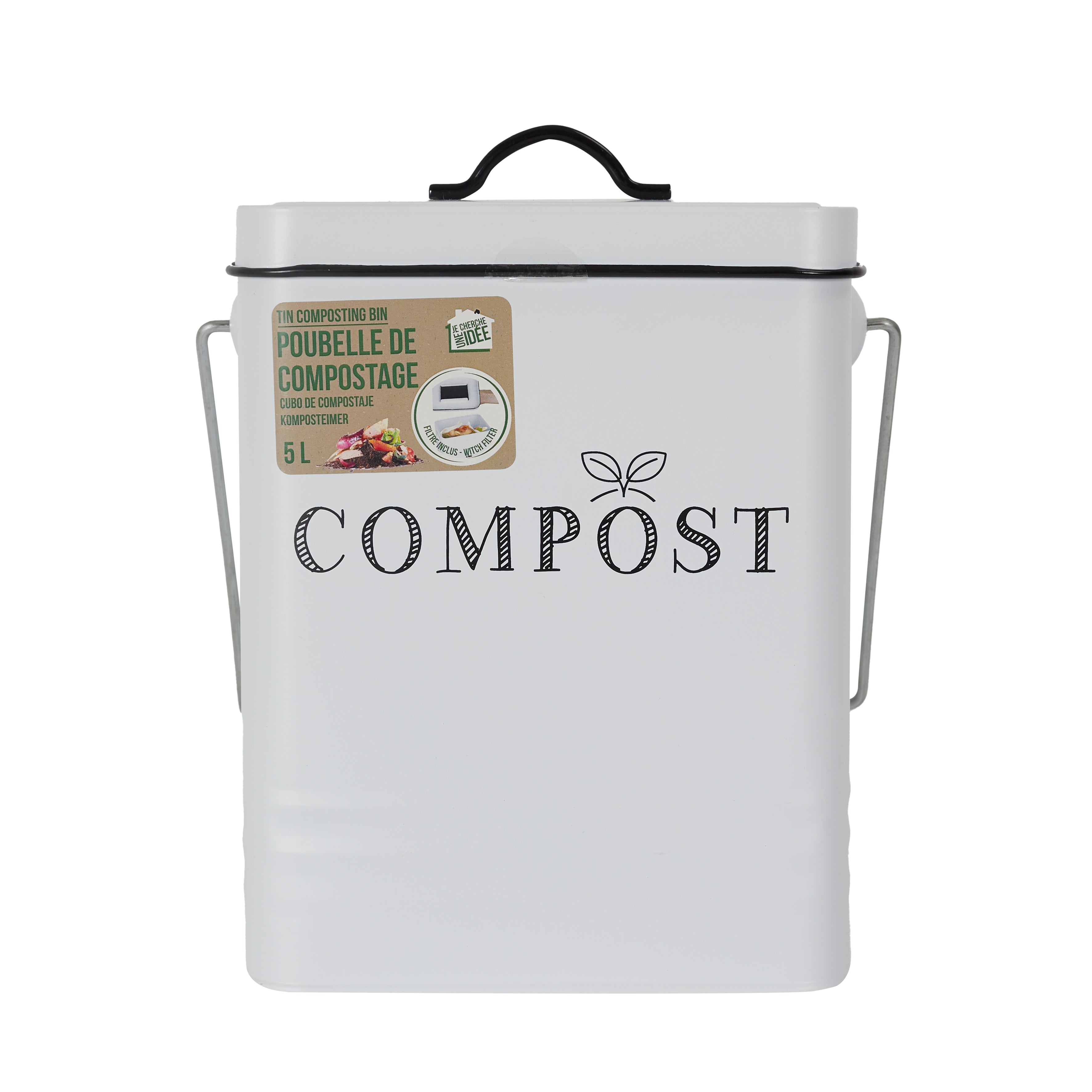 POUBELLE DE COMPOSTAGE EN METAL 5L