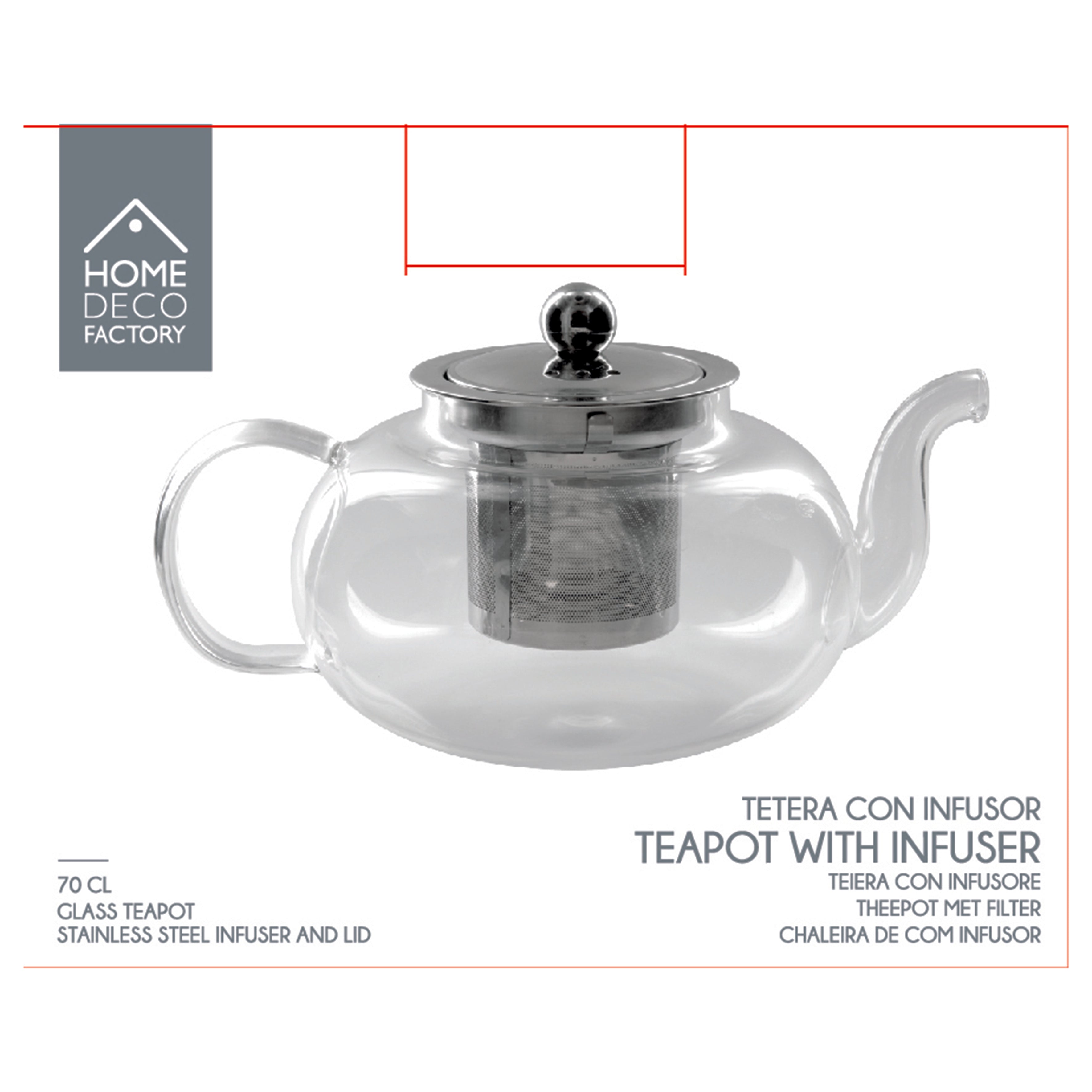 THEIERE VERRE INFUSEUR INOX 700ML