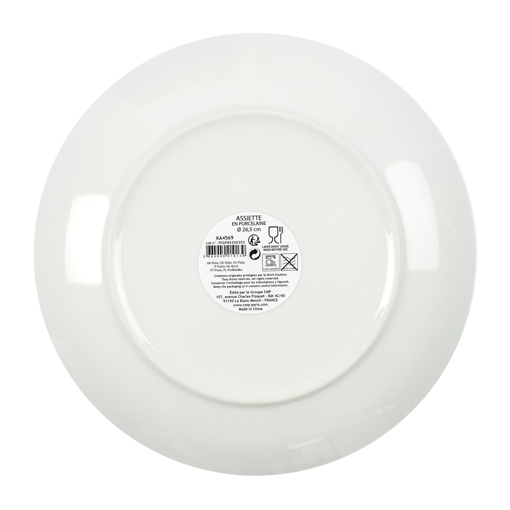 ASSIETTE LISERE DORE 26CM - LOT DE 4