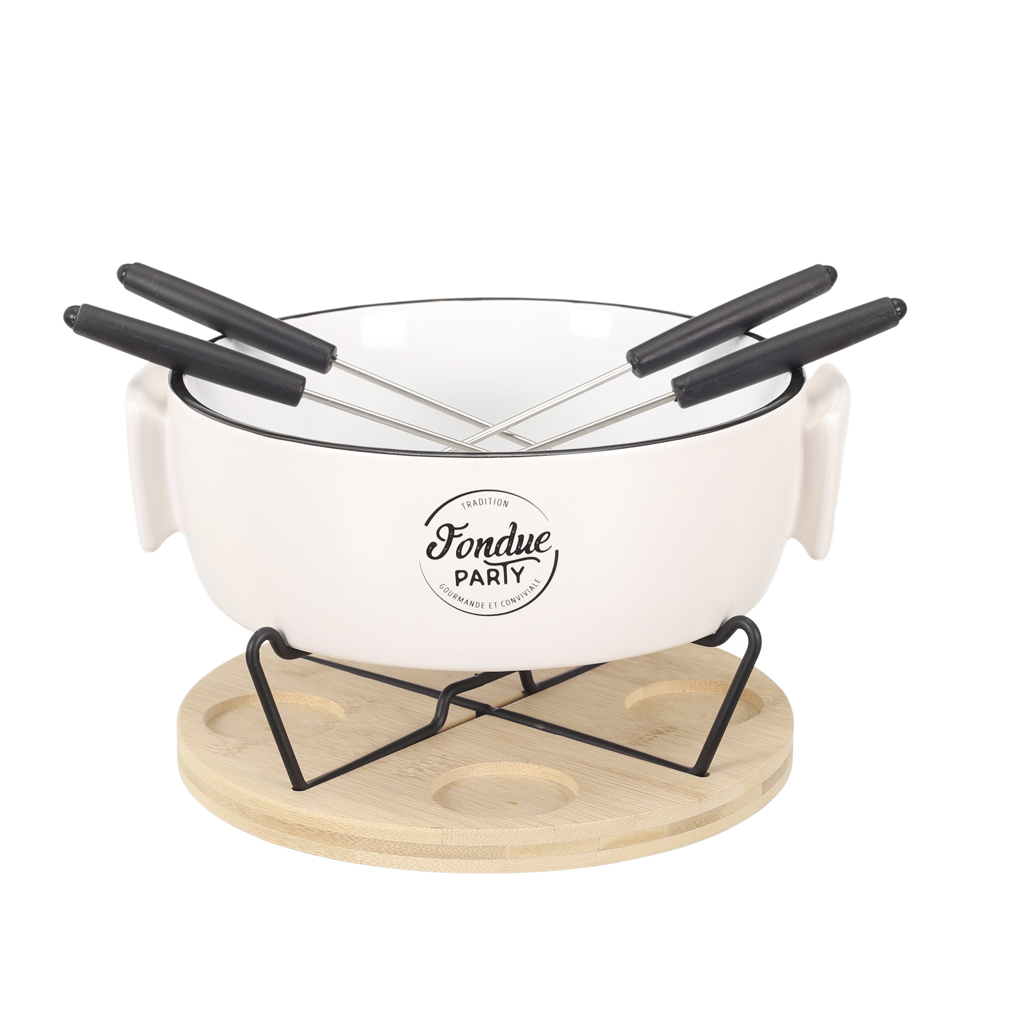 SERVICE A FONDUE CHAUFFE PLAT ET PIQUE X4