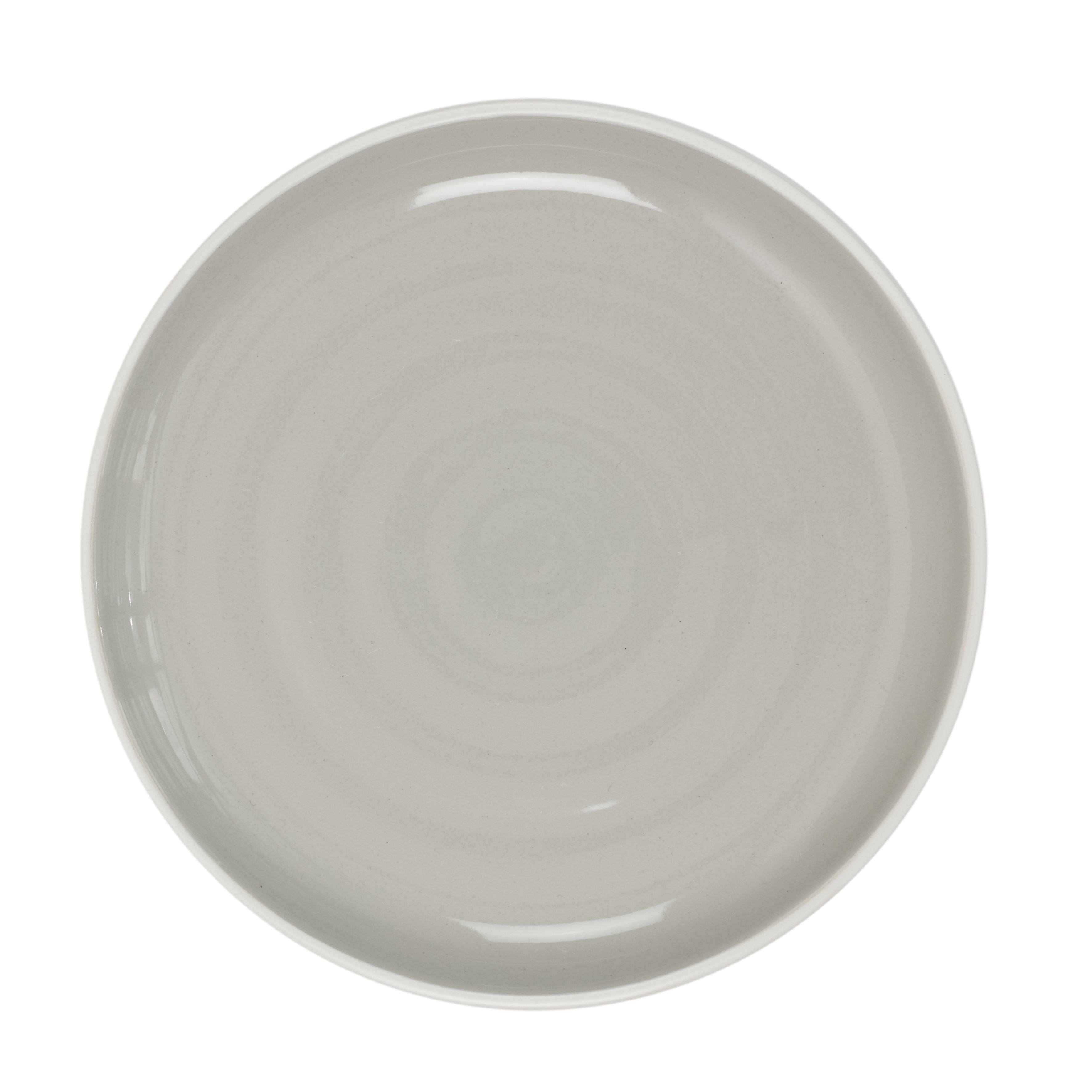 ASSIETTE BICOLORE GRISE 20CM - LOT DE 6