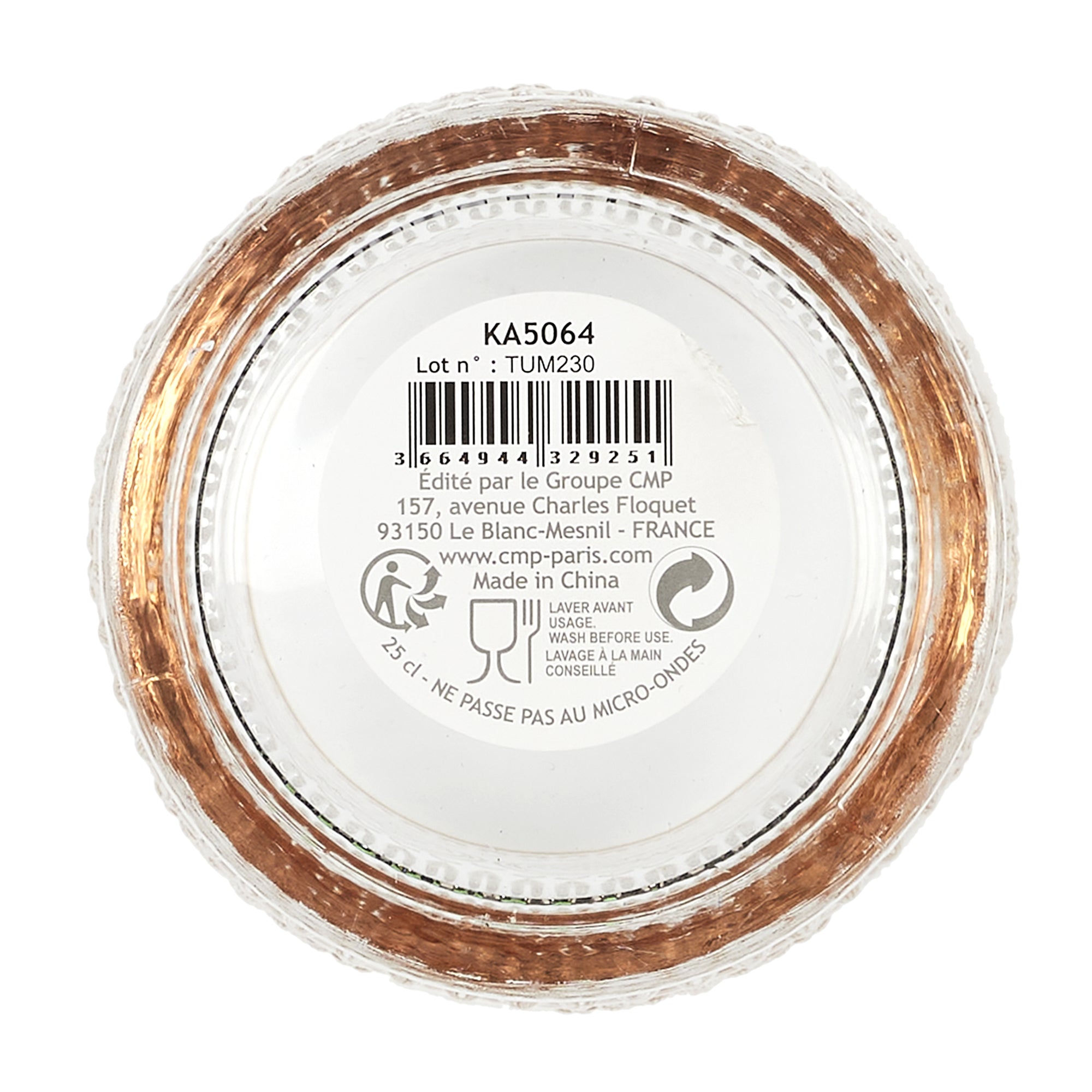 VERRE LISERE DORE 25CL - LOT DE 6