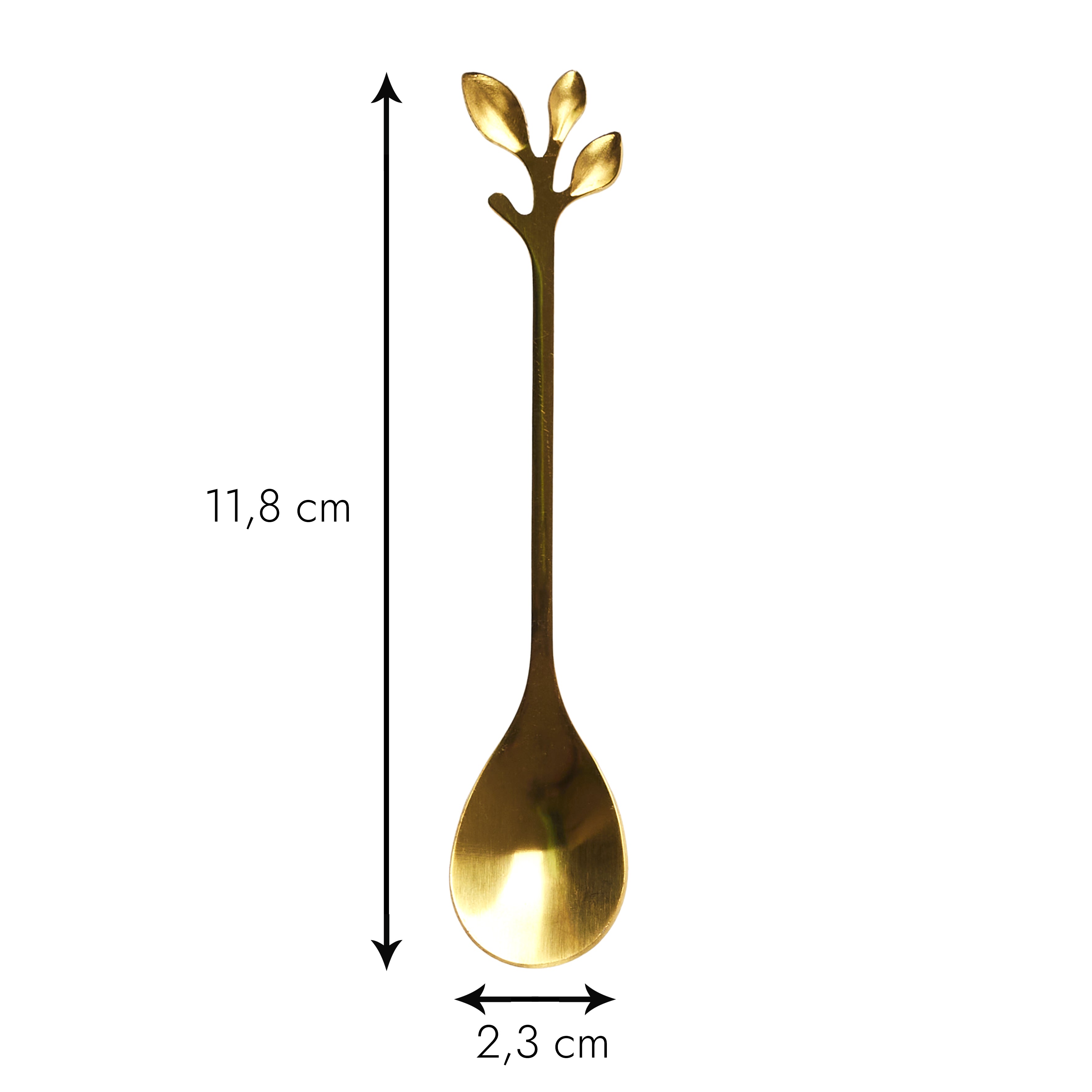 CUILLERE A CAFE FEUILLE DORE X4