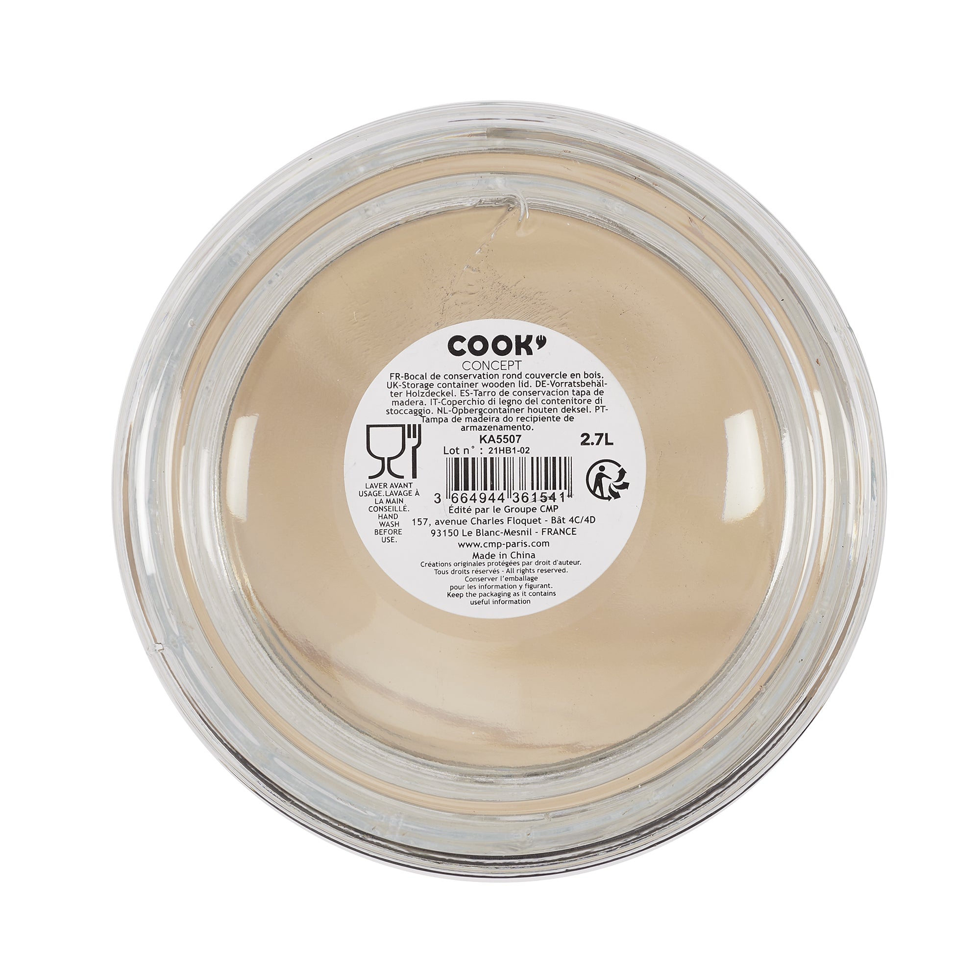 BOCAL DE CONSERVATION COUVERCLE BAMBOU 2.7L