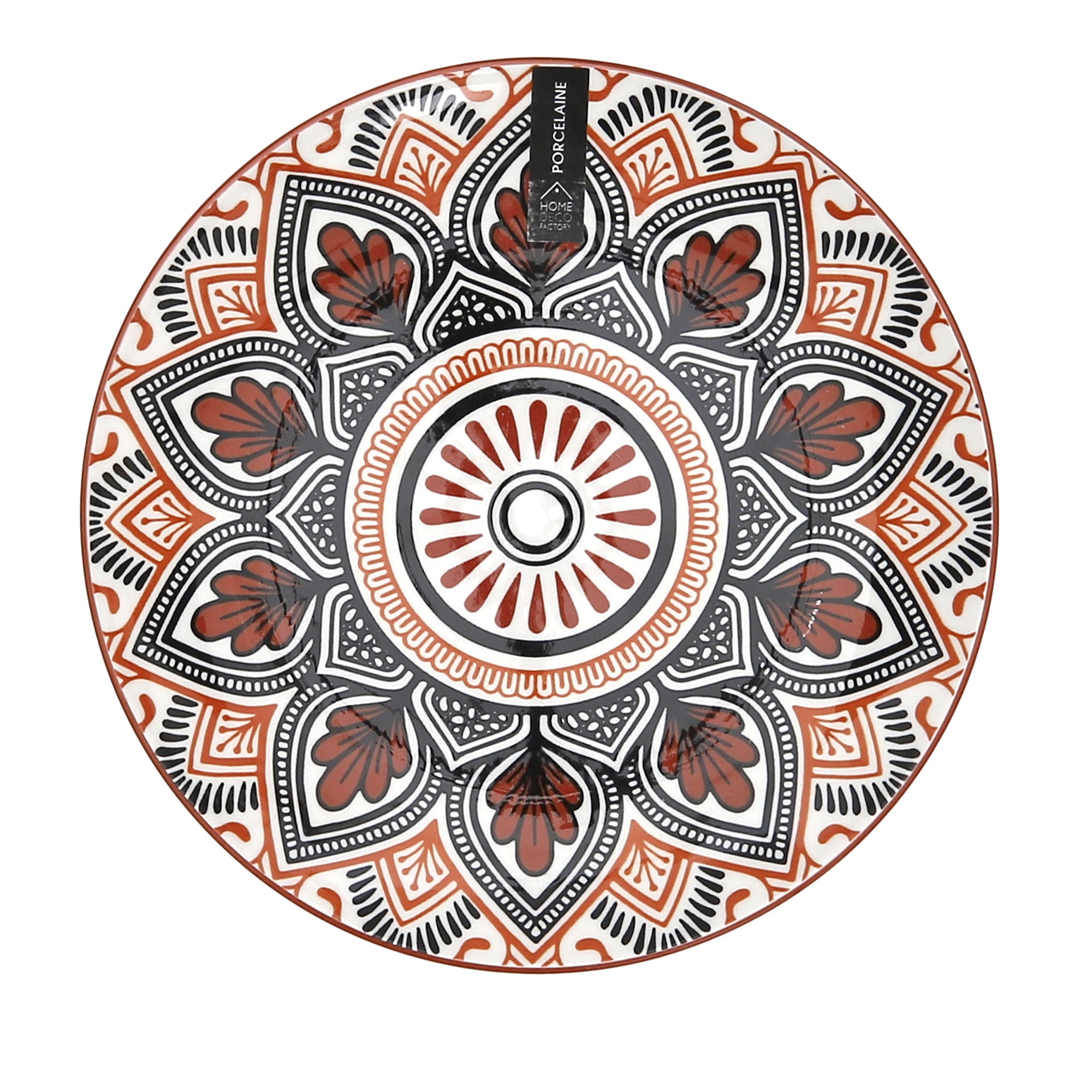 ASSIETTE MANDALA ORANGE D19CM - LOT DE 6