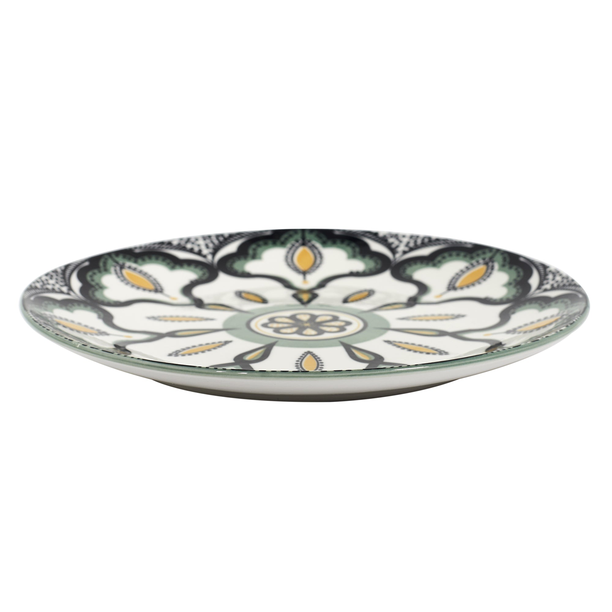 ASSIETTE MANDALA VERT D19CM - LOT DE 6