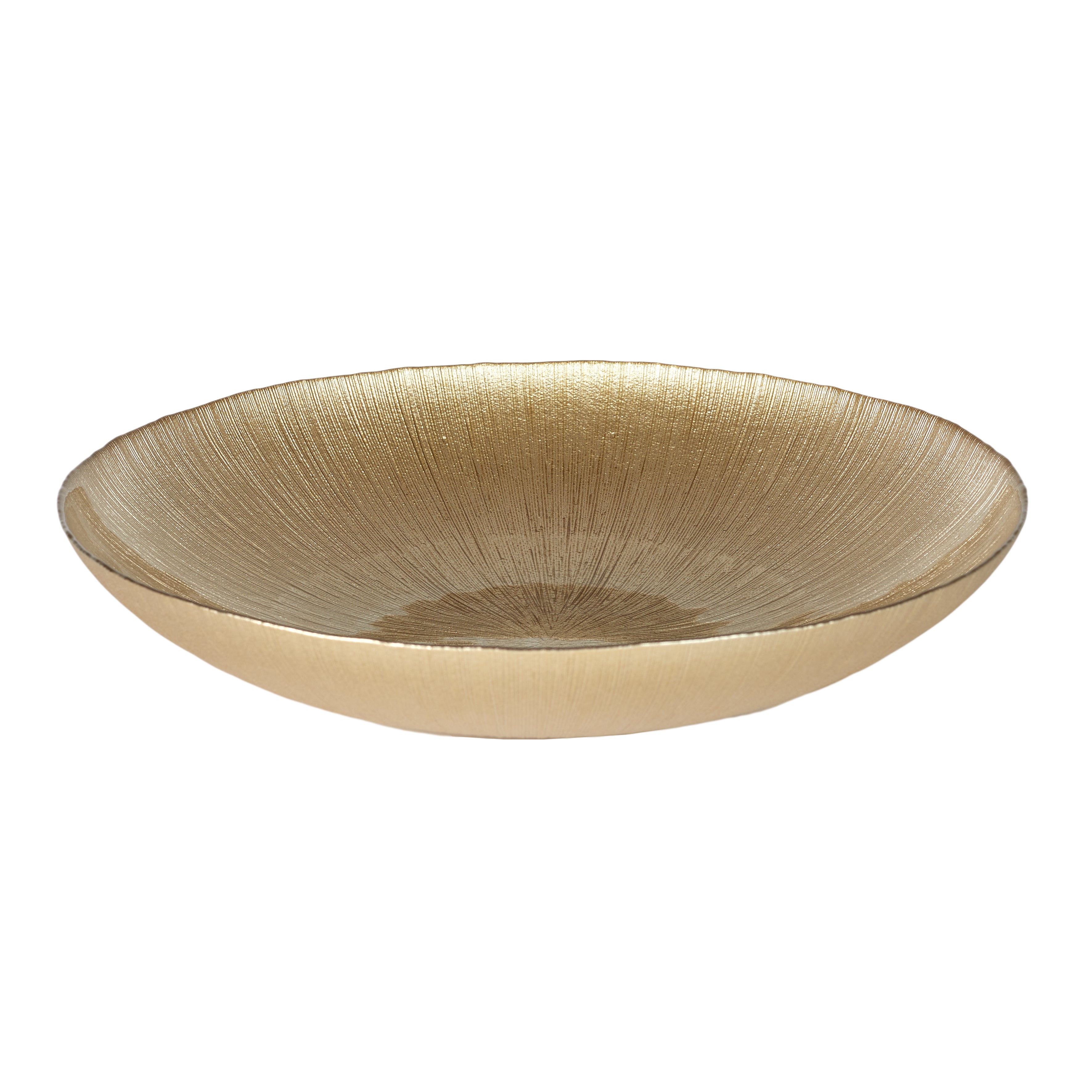 SALADIER EN VERRE DORE D40CM