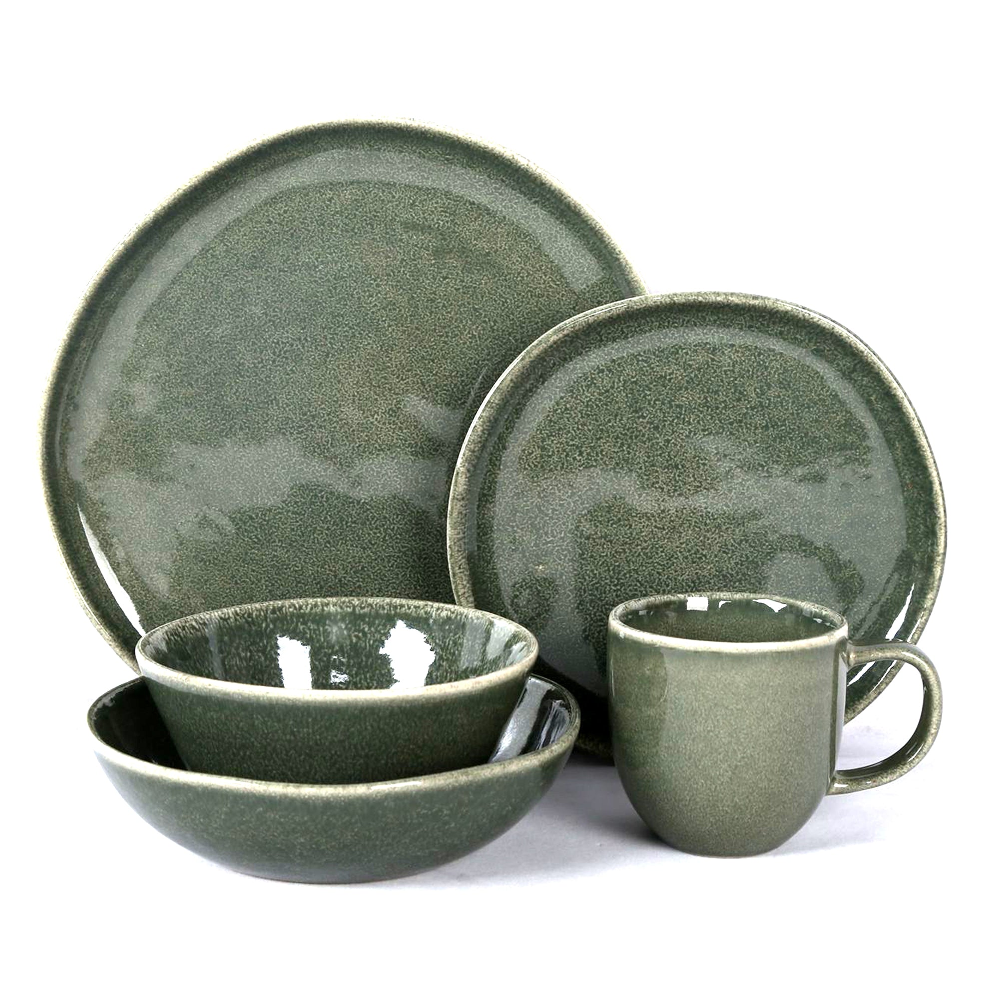 BOL D15CM AU GRES DU TEMPS VERT - LOT DE 6