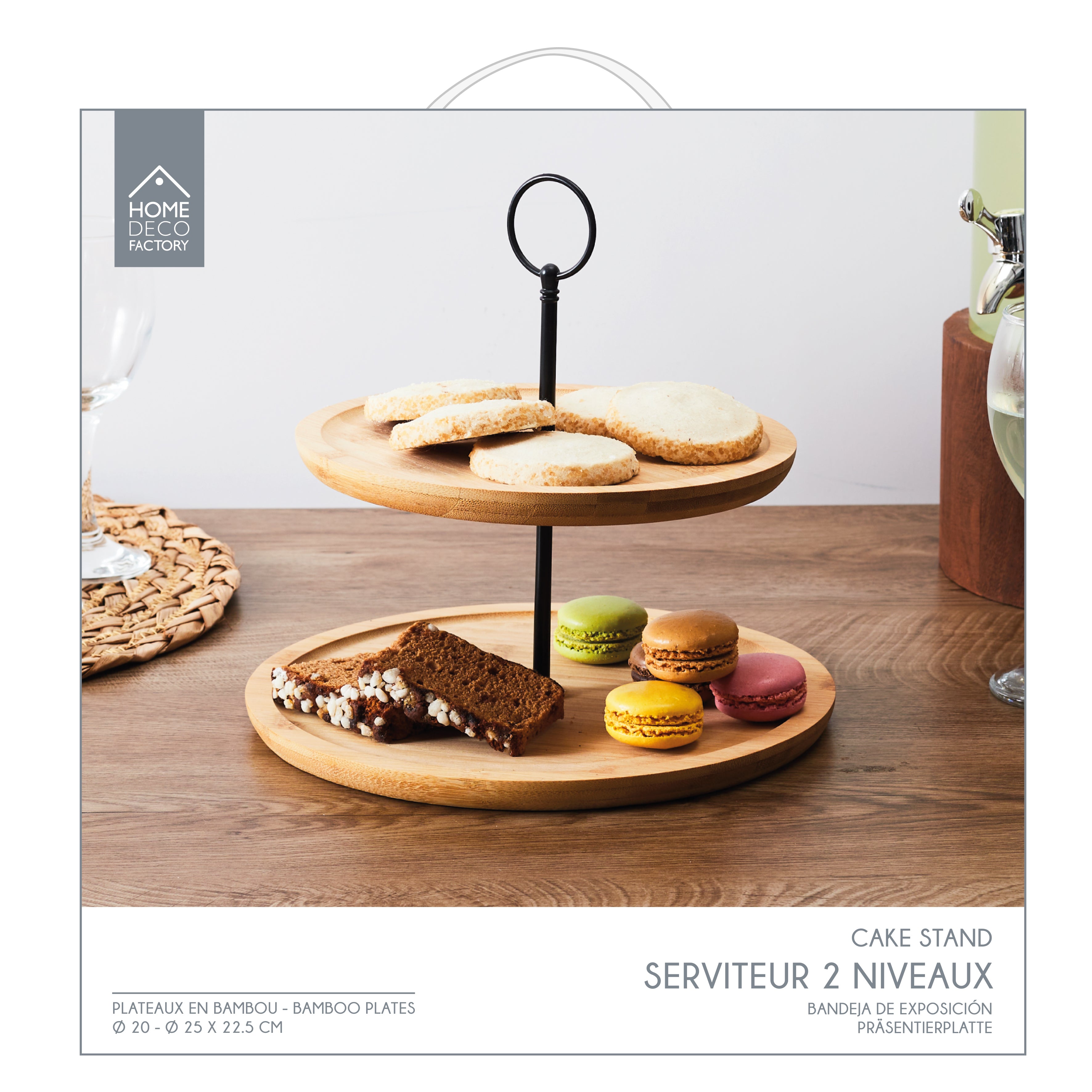 PRESENTOIR 2 ETAGES BAMBOU
