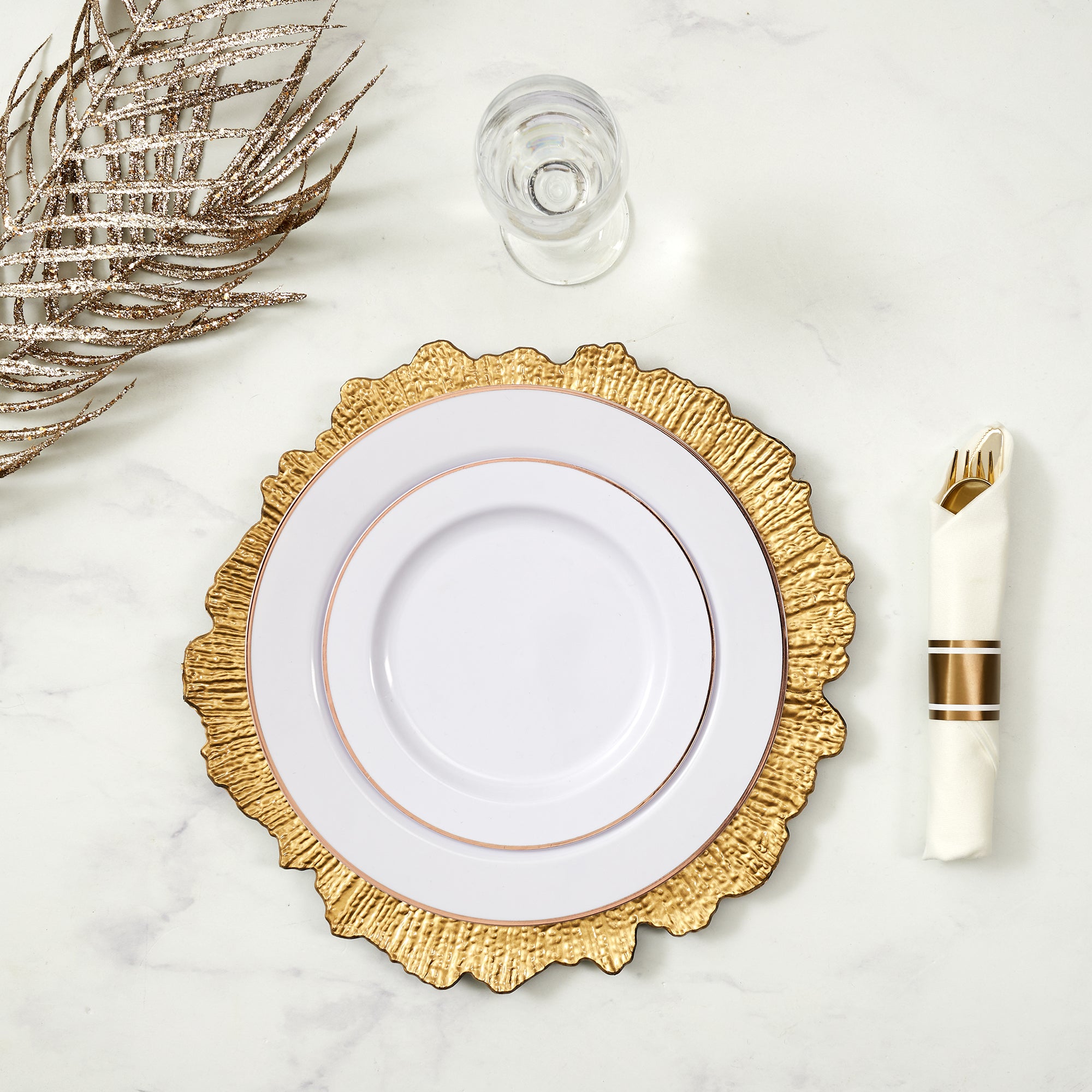 DESSOUS D ASSIETTE GOLD 33CM - LOT DE 6