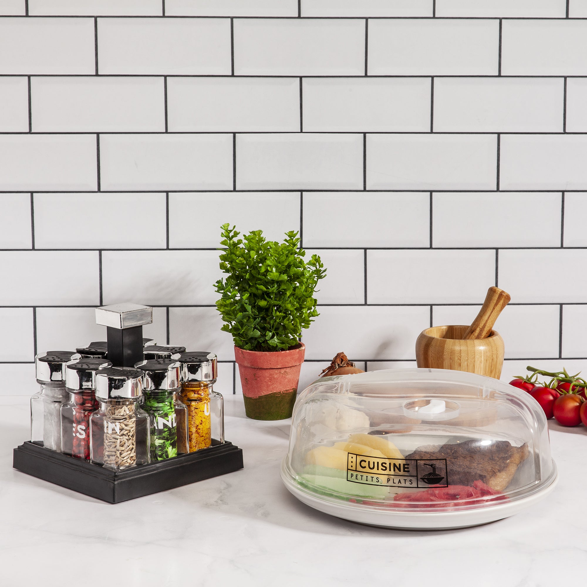 CARROUSEL CARRE 8 POTS COUVERCLE PLASTIQUE