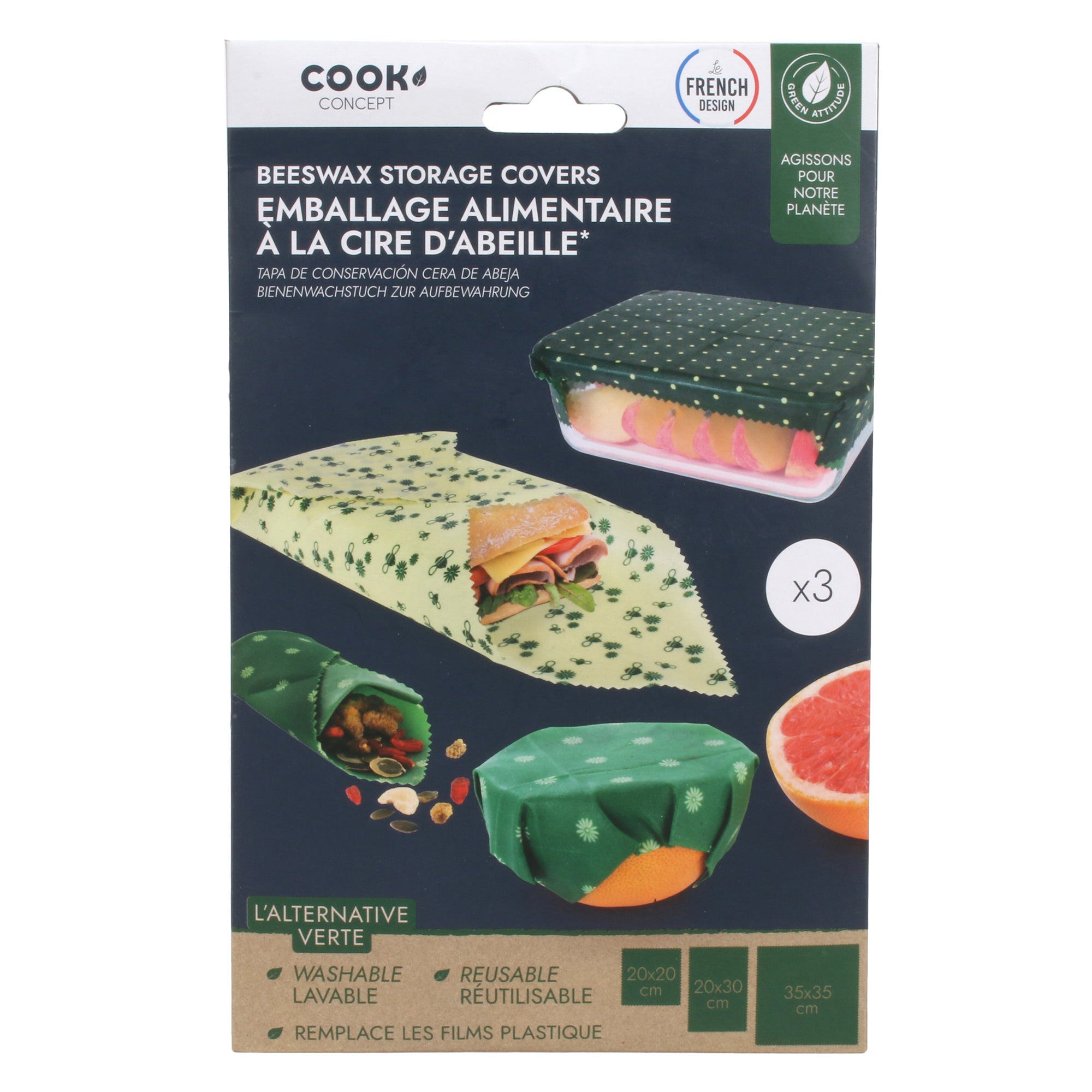 EMBALLAGE ALIMENTAIRE CIRE ABEILLE X3