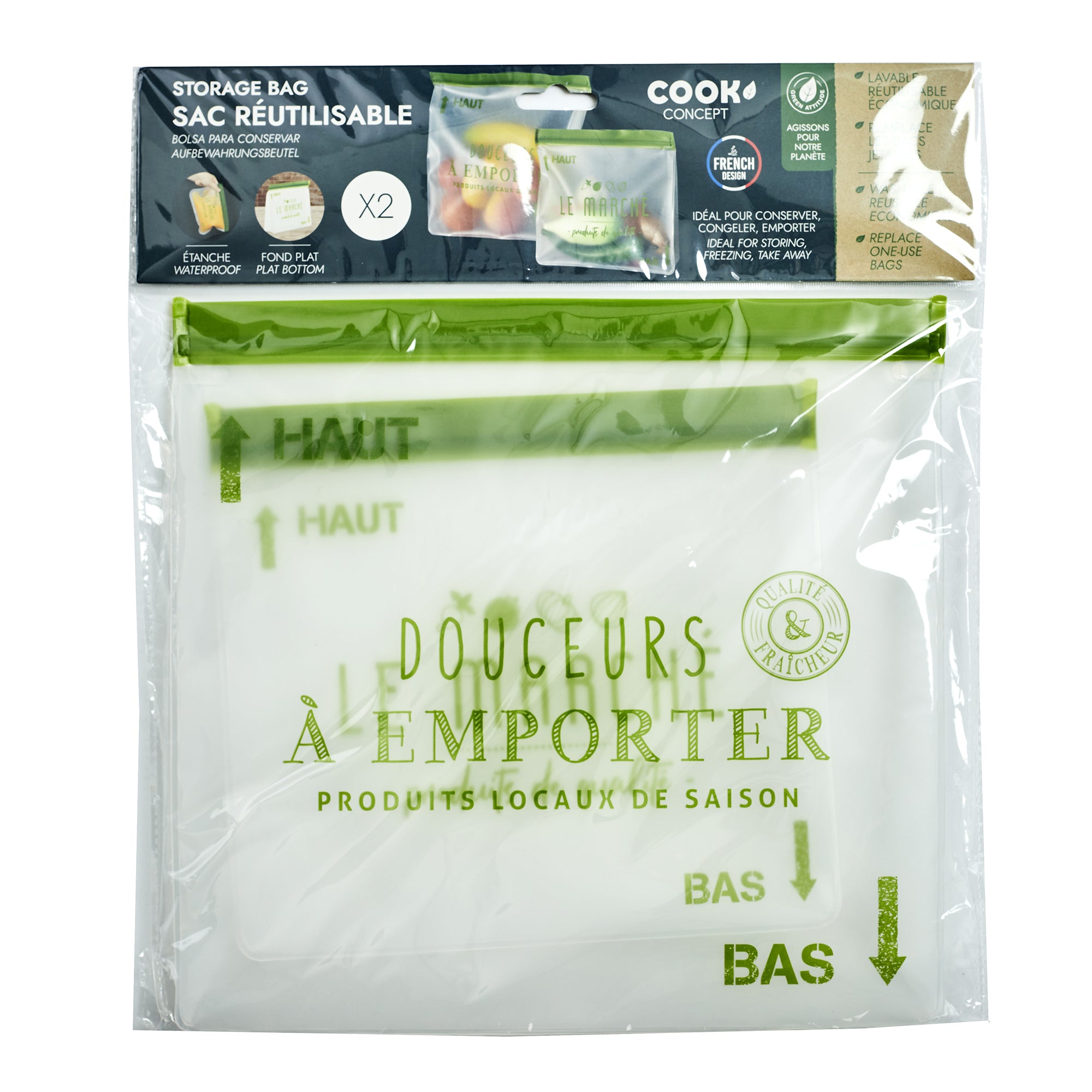 SAC DE CONSERVATION REUTILISABLE IMPRIME X2
