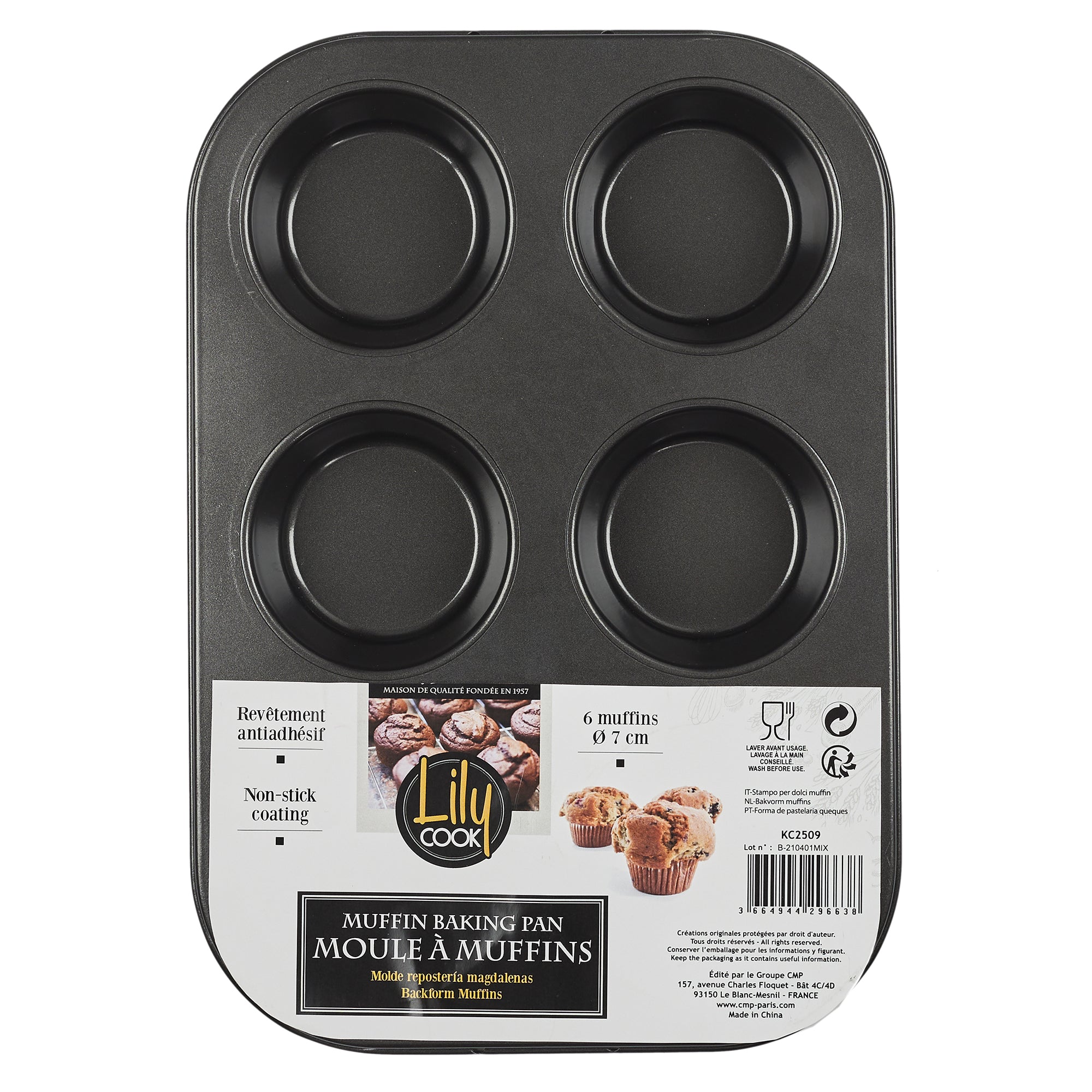 MOULE PATISSERIE X6 MUFFINS CARBON STEEL