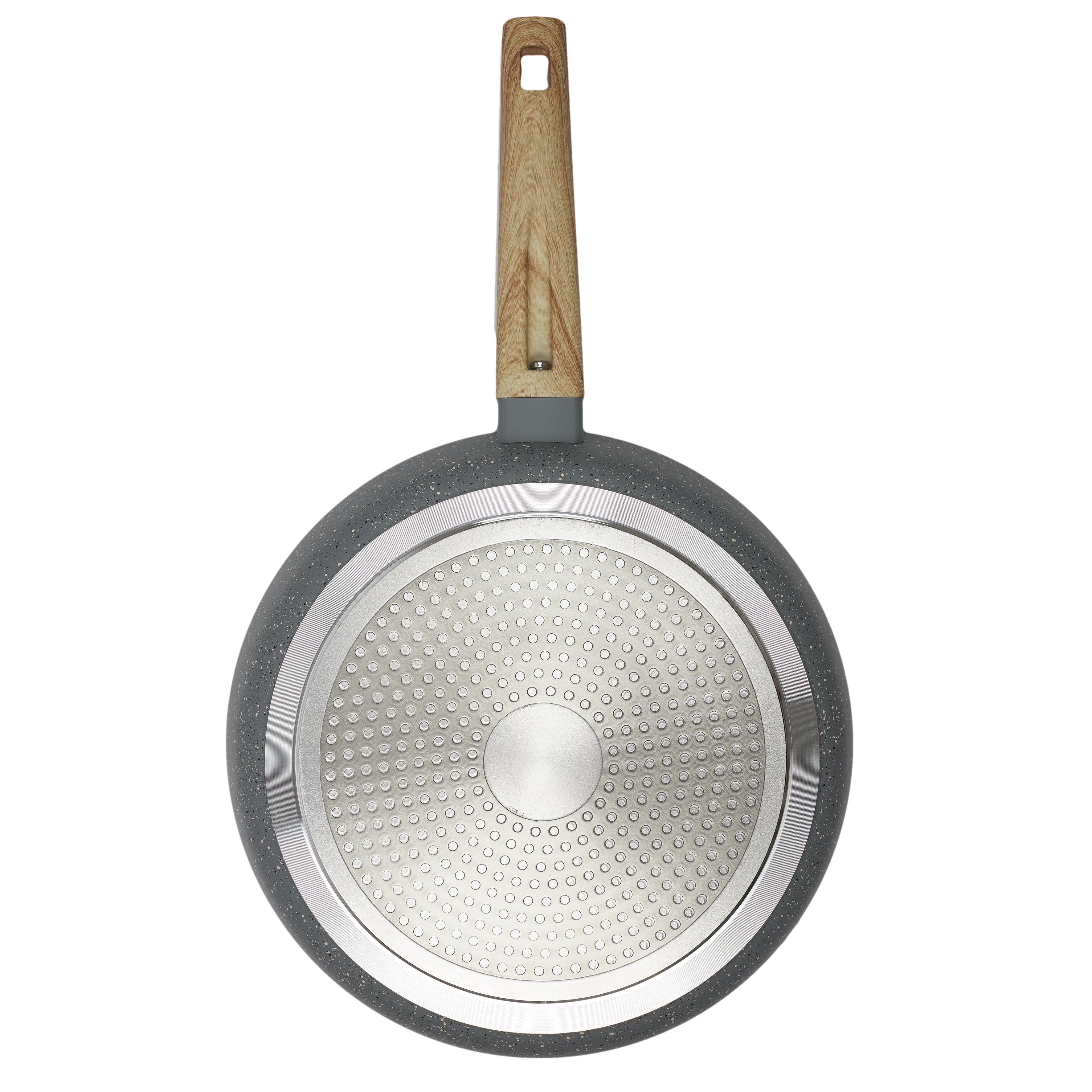 POELE ALUMINIUM FORGE MANCHE EFFET BOIS 28CM
